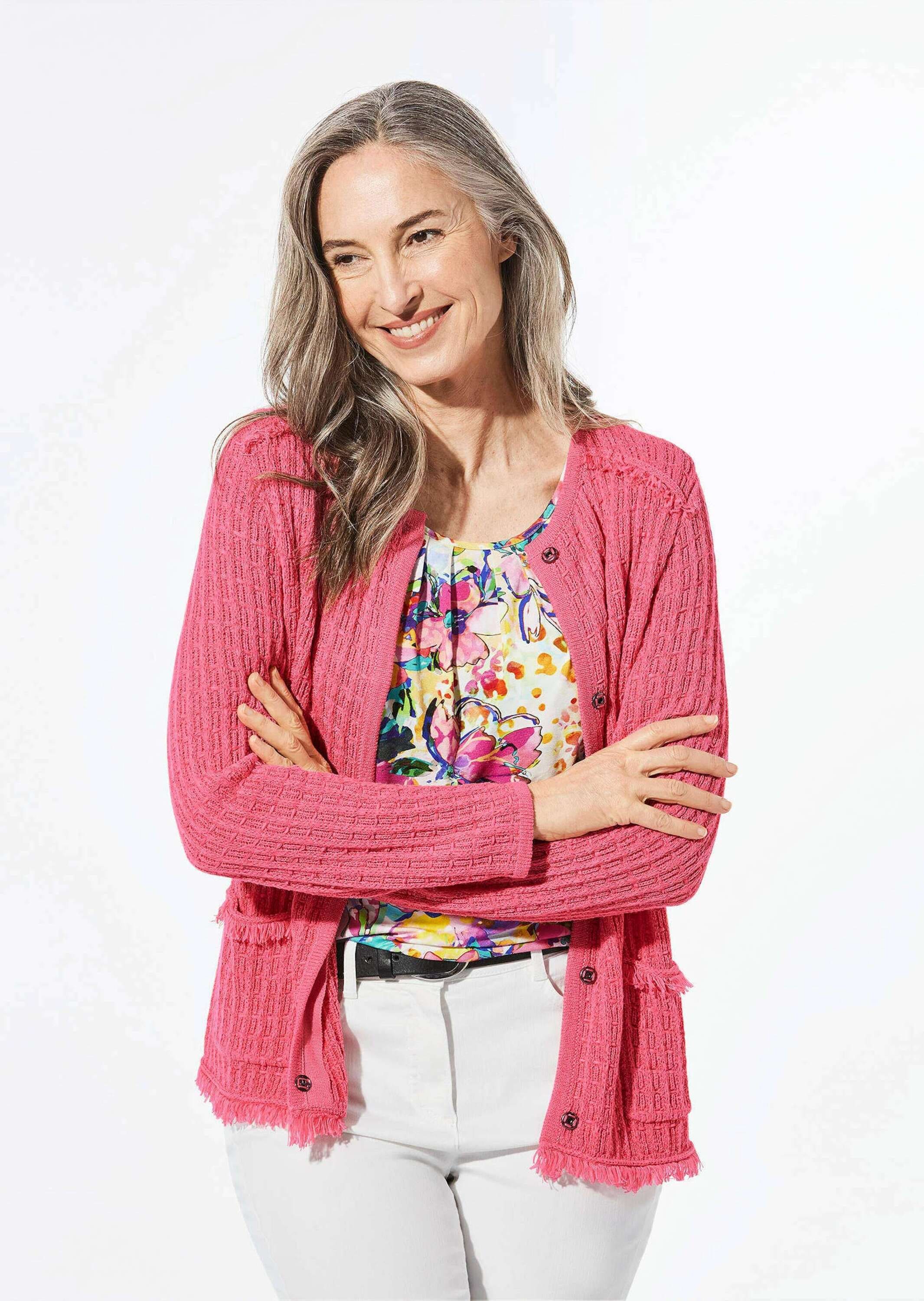 GOLDNER Strickjacke »Strickjacke mit Druckknöpfen«