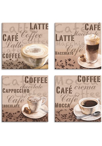 Leinwandbild »Milchkaffee Latte MacchiatoChocolate«, Getränke, (4 St.)
