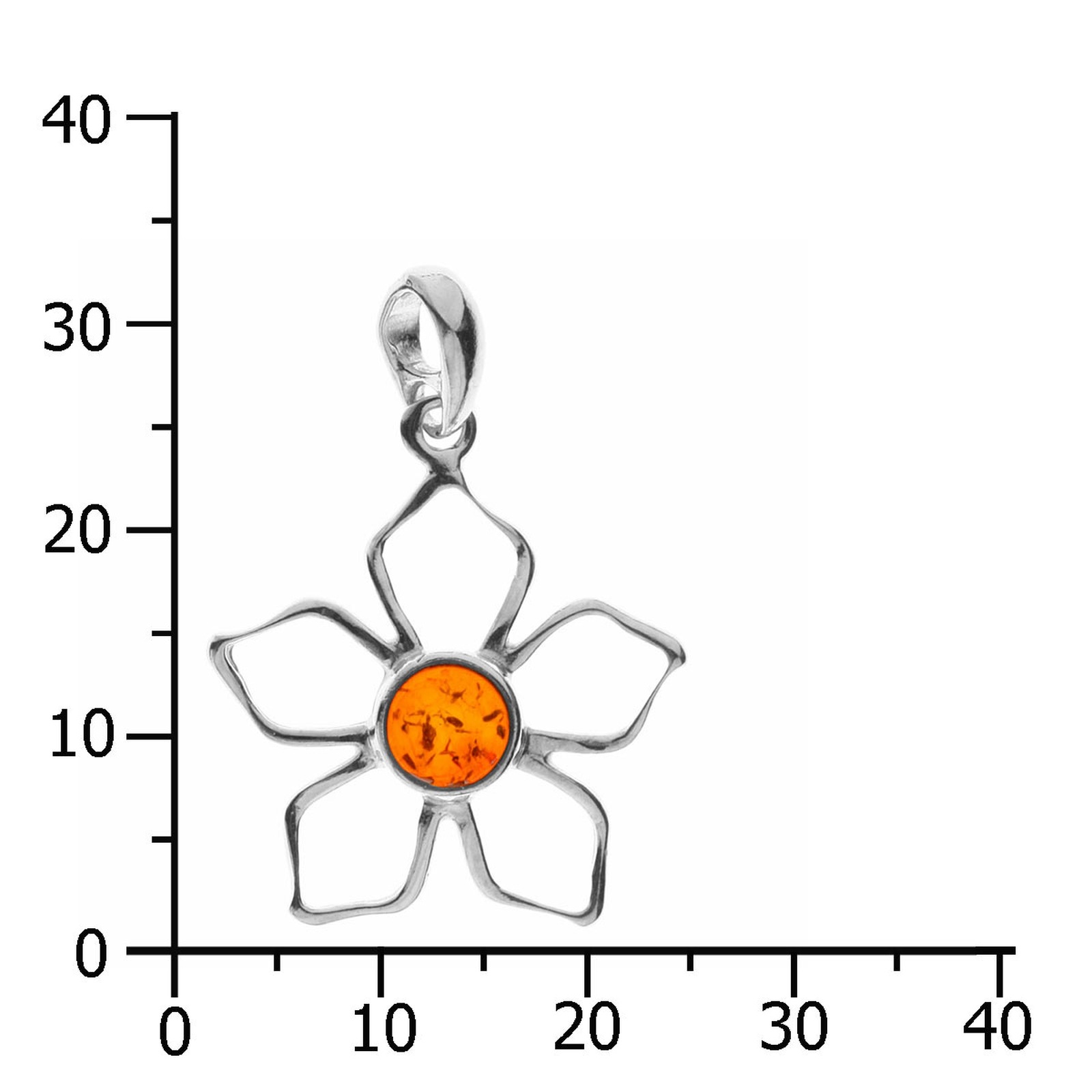 OSTSEE-SCHMUCK Kettenanhänger »- Blüte - Silber 925/000 - Bernstein«