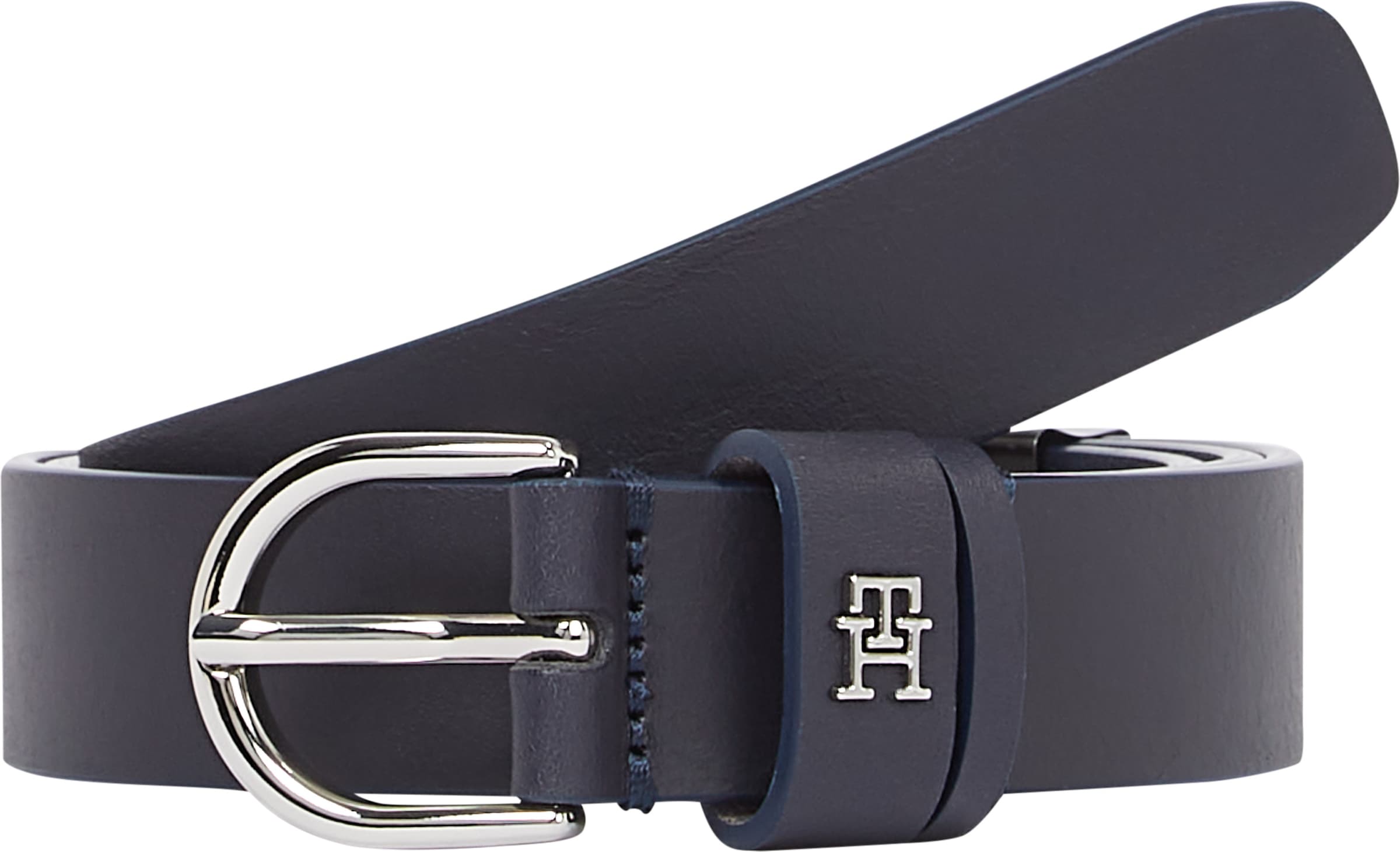 Tommy Hilfiger Ledergürtel »ESSENTIAL EFFORTLESS 2.5 SV«, Einfachdornschließe, Metallemblem