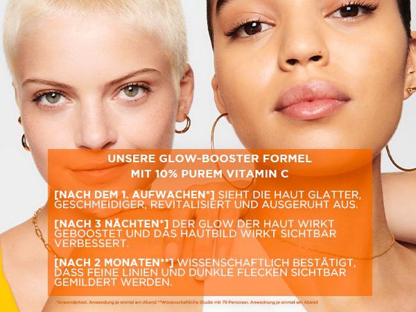 GARNIER Gesichtsserum »Garnier Vitamin C Glow Booster Nachtserum«, mit hoher Wirksamkeit