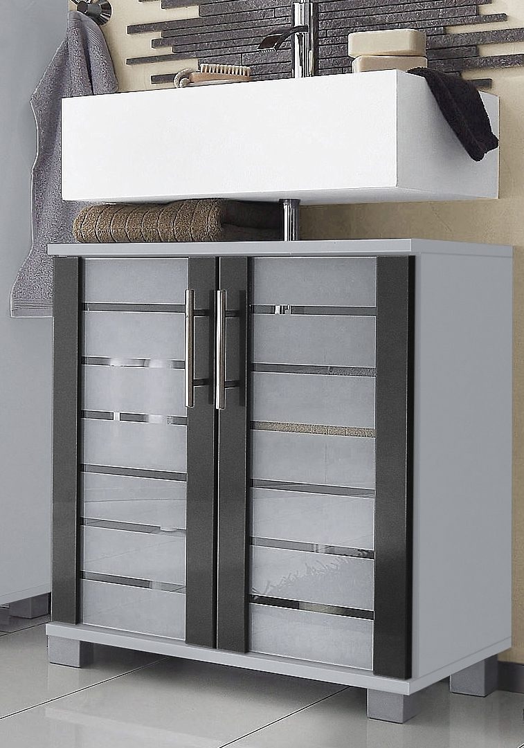 Schildmeyer Waschbeckenunterschrank »Nikosia«, Höhe 64 cm, mit Glastüren, hochwertige  MDF-Fronten, Metallgriffe bestellen im OTTO Online Shop