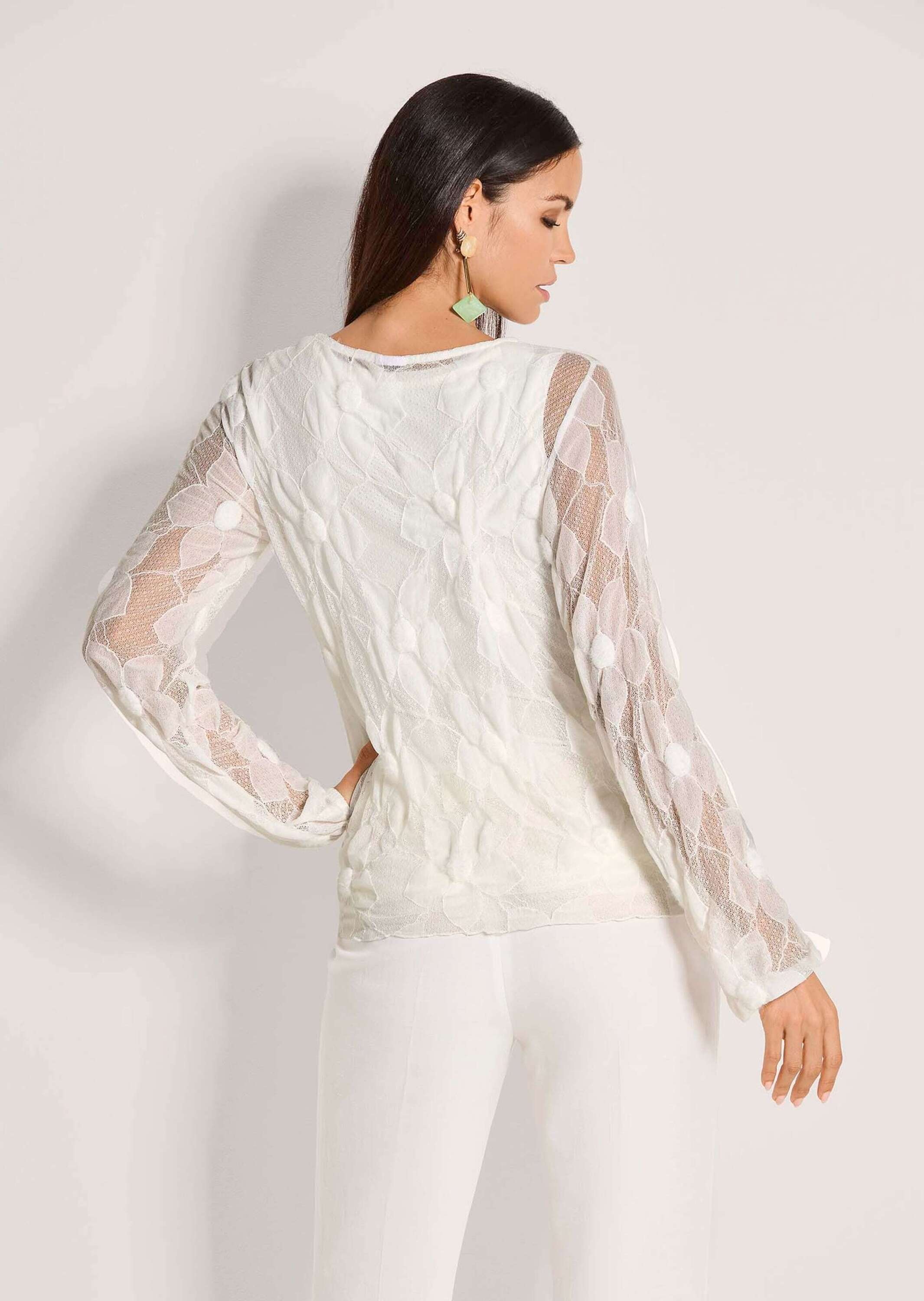 MADELEINE Langarmshirt »Spitzenbluse Elegantes Langarmshirt aus Spitze, transparent« Transparente Spitze