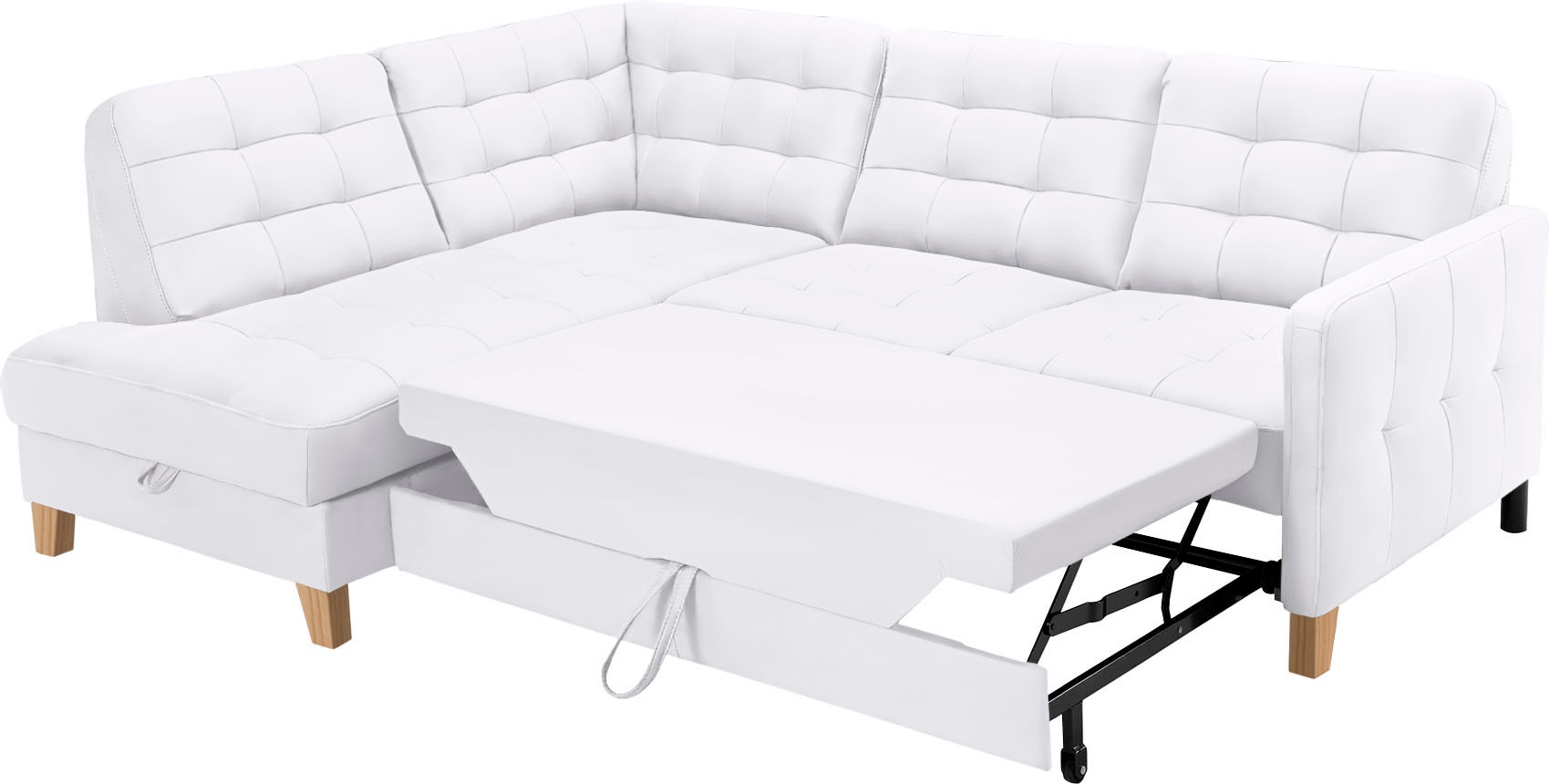 exxpo - sofa fashion Ecksofa »Elio, kompakt und komfortabel, bequem, zeitloses Design, L-Form«, wahlweise mit Bettfunktion und Bettkasten
