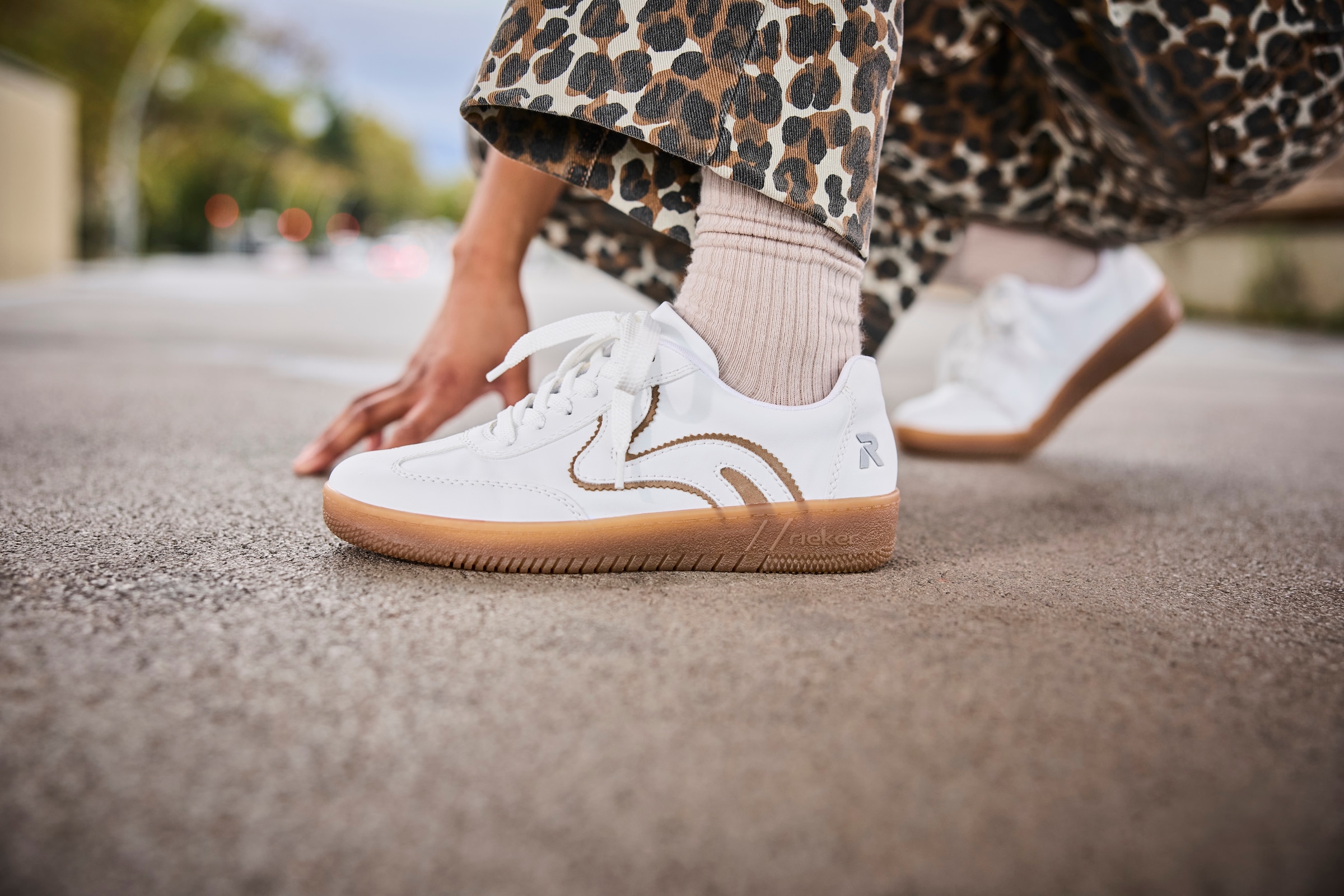 RIEKER Sport Plateausneaker, Freizeitschuh, Halbschuh, Schnürschuh in veganer Verarbeitung