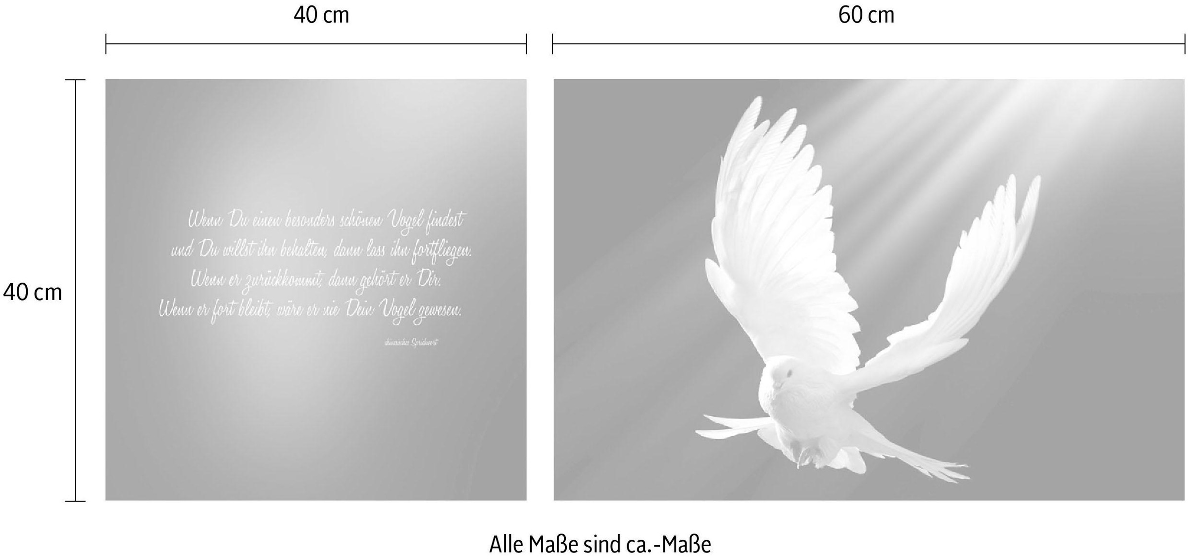 queence Leinwandbild »Friedenstaube«, (Set), 2er-Set