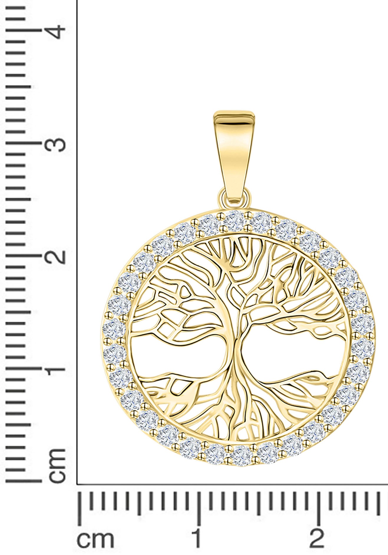 Firetti Kettenanhänger »Schmuck Geschenk Gold 375 Halsschmuck Anhänger Lebensbaum«, mit Zirkonia (synth.)