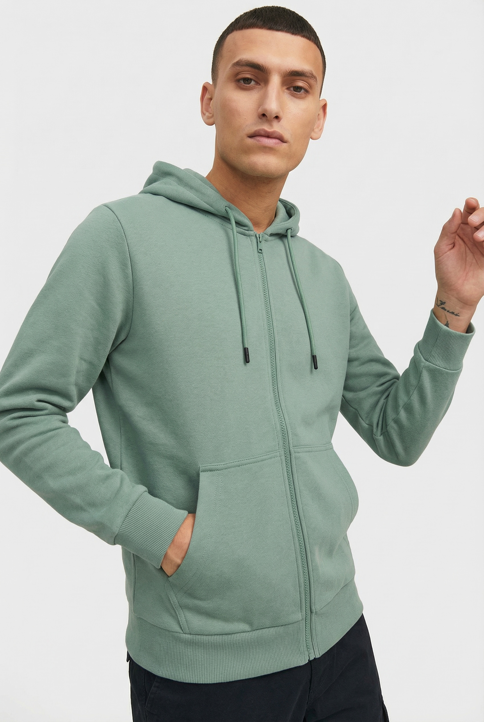 Jack & Jones Kapuzensweatjacke »JJEBRADLEY mit Kapuze, ideal für kalte Jahreszeit« Materialmix, relaxed fit