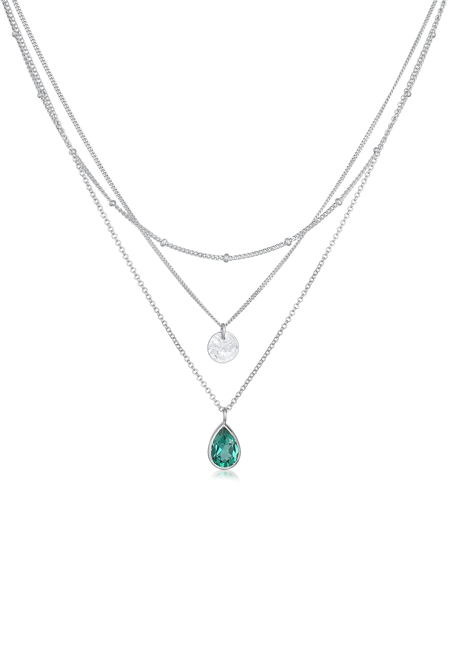 Elli Premium Silberkette »Halskette Layer Quarz Plättchen 925 Silber«