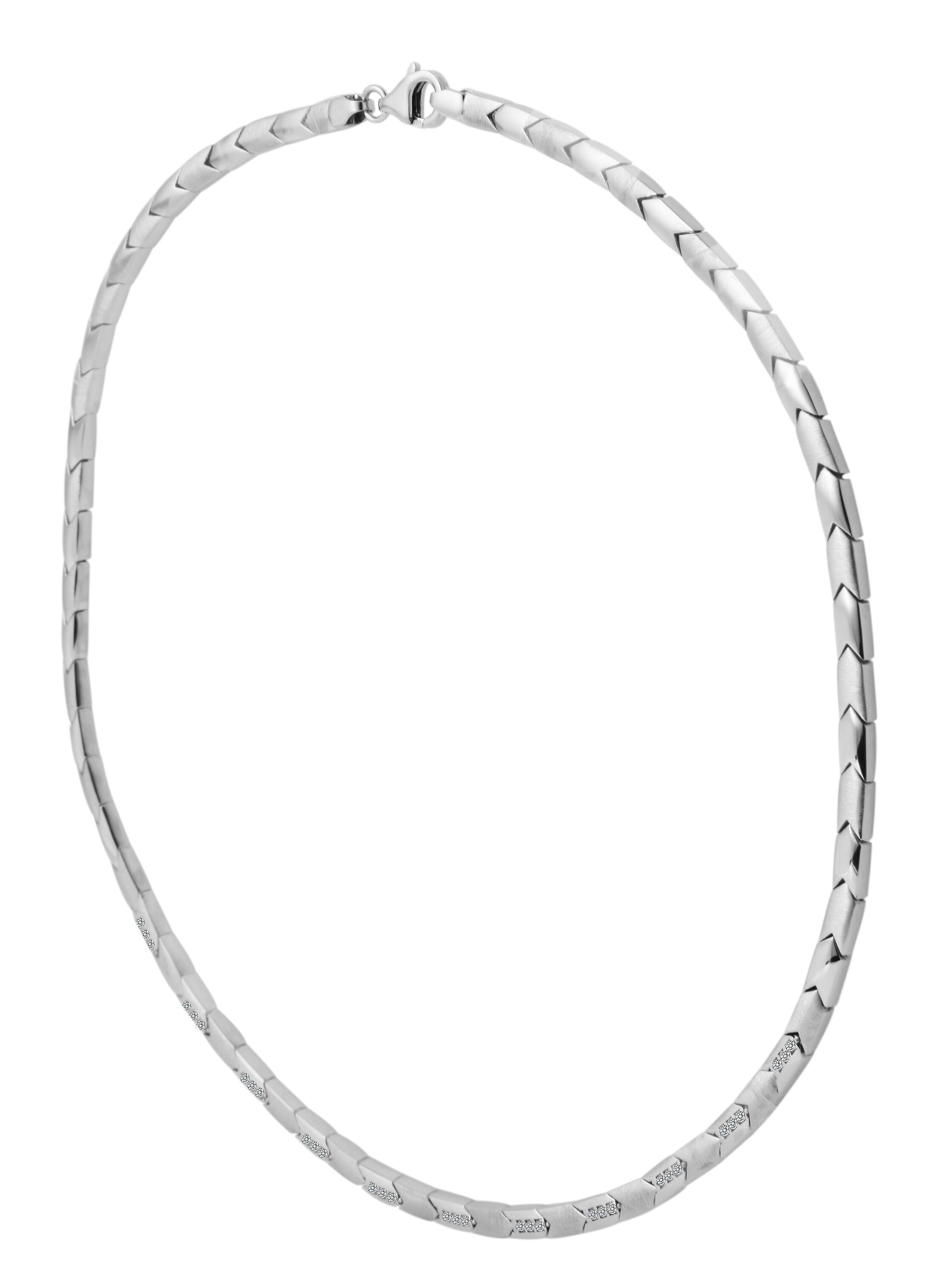Adelia´s Gliederkette »Damen Halskette aus 925 Silber mit Zirkonia 45 cm«