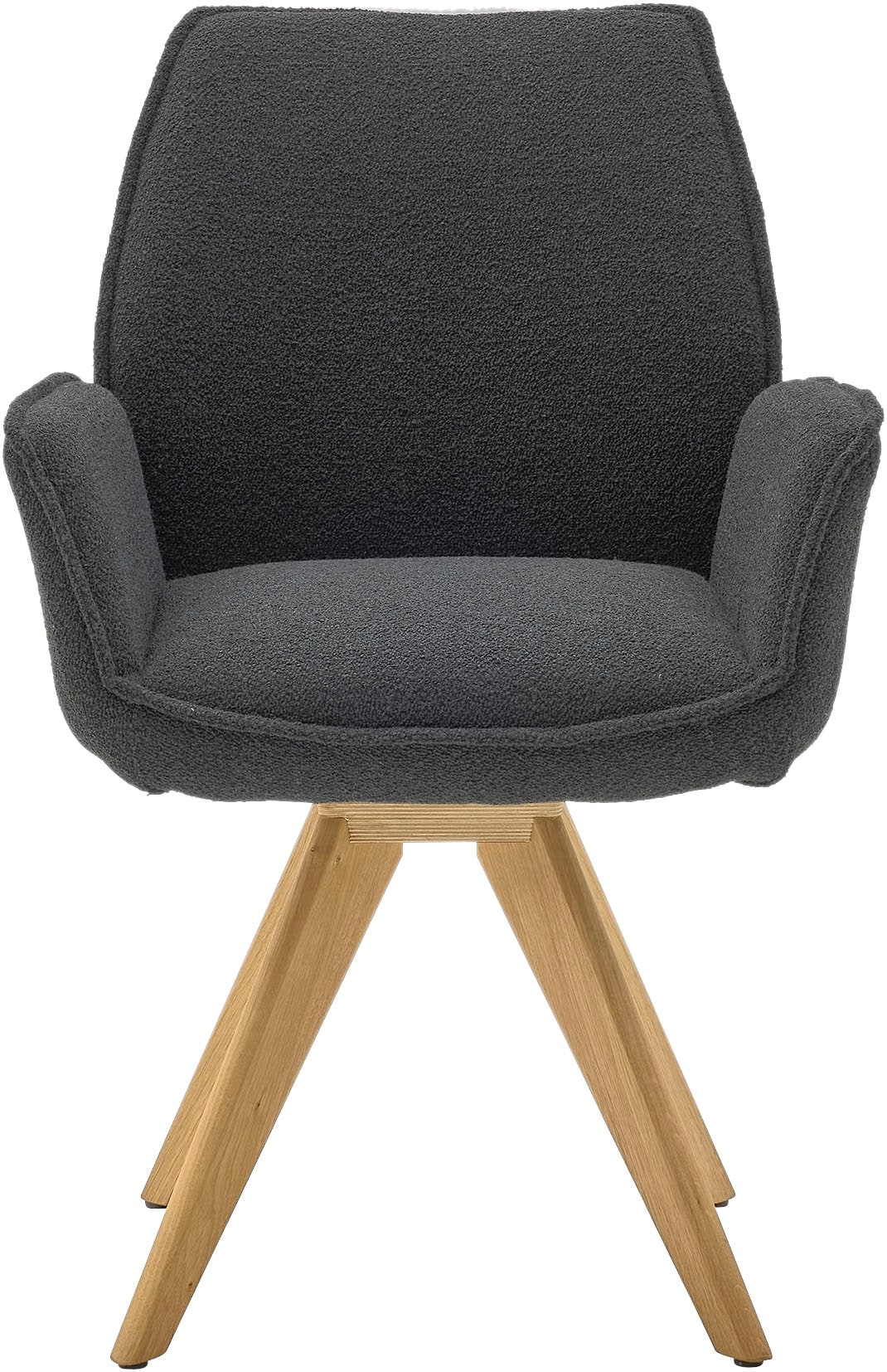 Musterring Esszimmerstuhl »Tiama«, Bouclé, Stativgestell Eiche massiv, 180° drehbar, Stoff Cord oder Bouclé