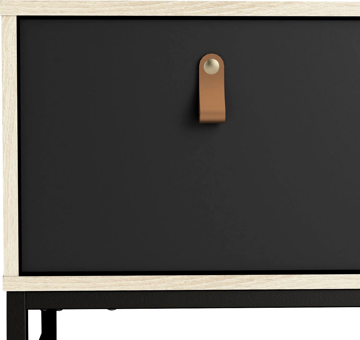 andas TV-Board »Stubbe«, TV-Kommode, Breite 117,2cm, 3 Schubkästen, 1 Ledergriff