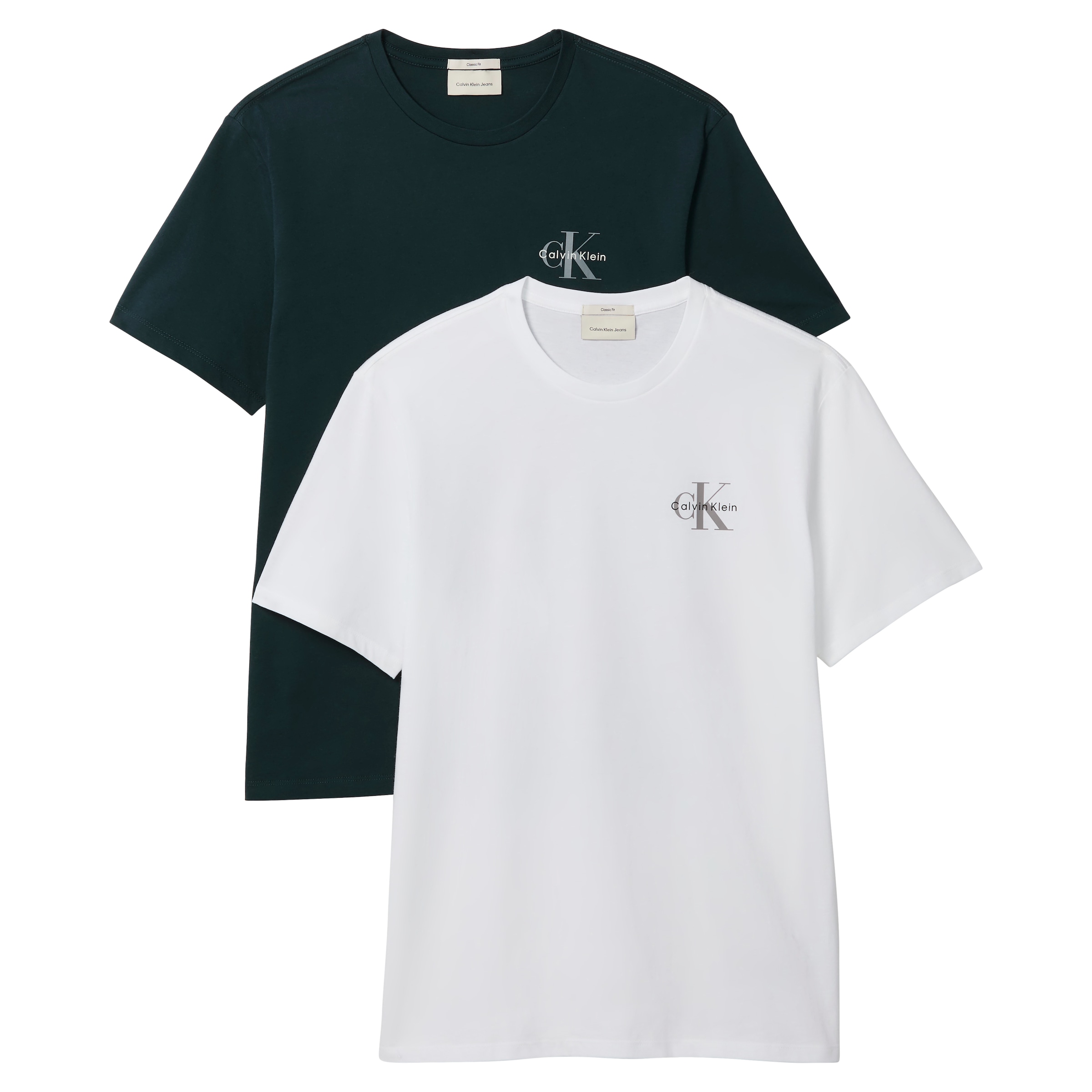 Calvin Klein Jeans T-Shirt »CLASSIC MICRO MONOLOGO 2PK« Set, 2 tlg. Regular fit mit Rundhalsausschnitt