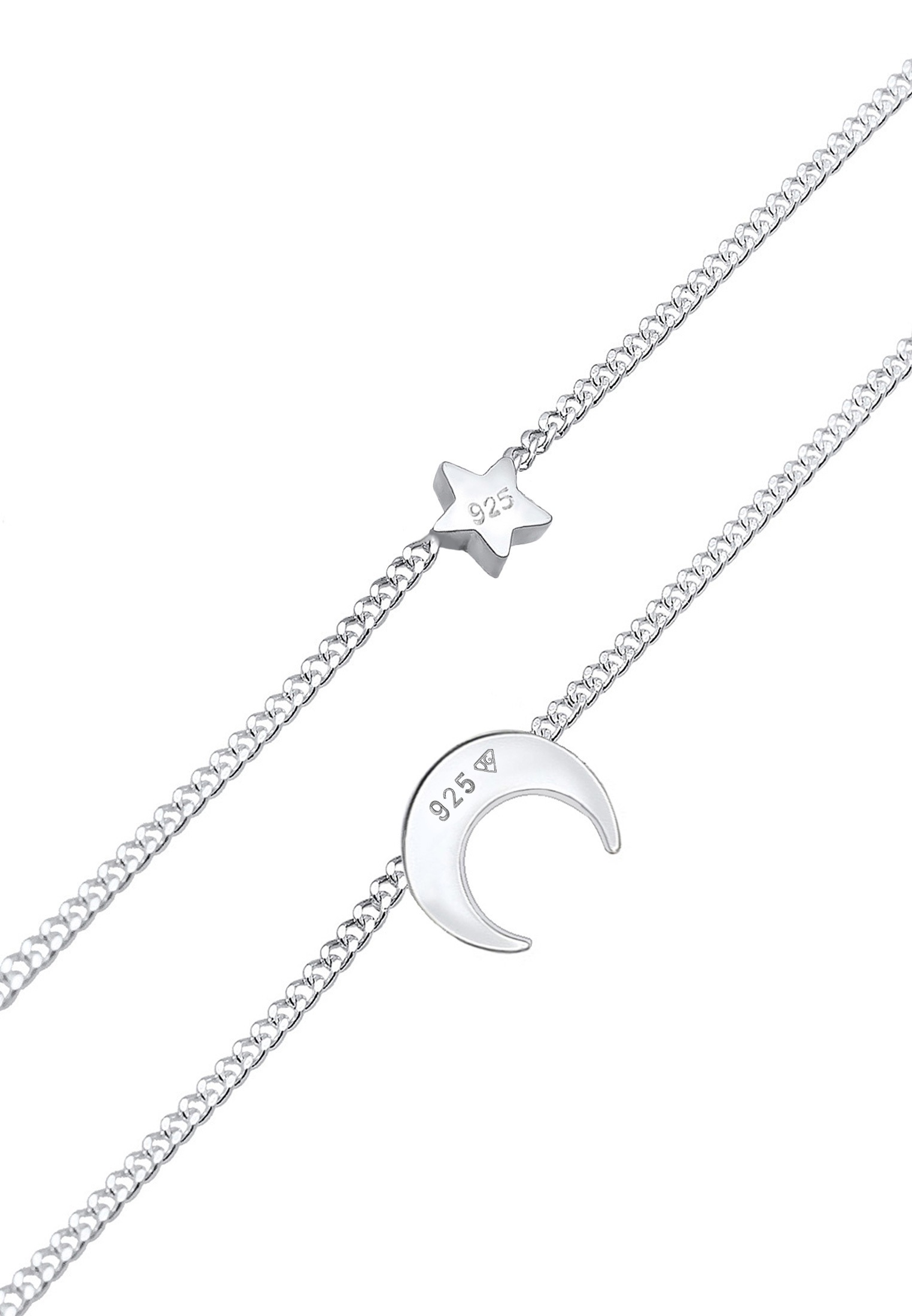 Elli Choker »Halskette Choker Layer Halbmond und Sterne 925er Silber«