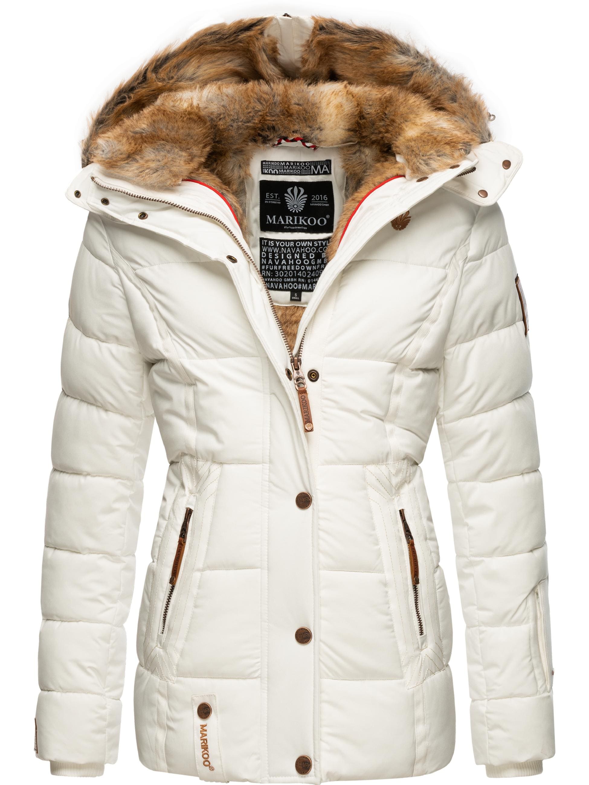 Marikoo Winterjacke »Winterjacke Nekoo«, mit Kapuze, stylische Damen Steppjacke mit großer Kapuze