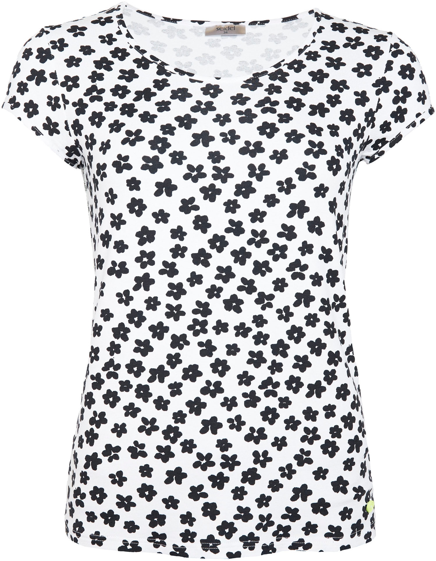 Seidel Moden T-Shirt, Blumen-Allover-Print bei mit OTTO in Made White, and Black in online Germany