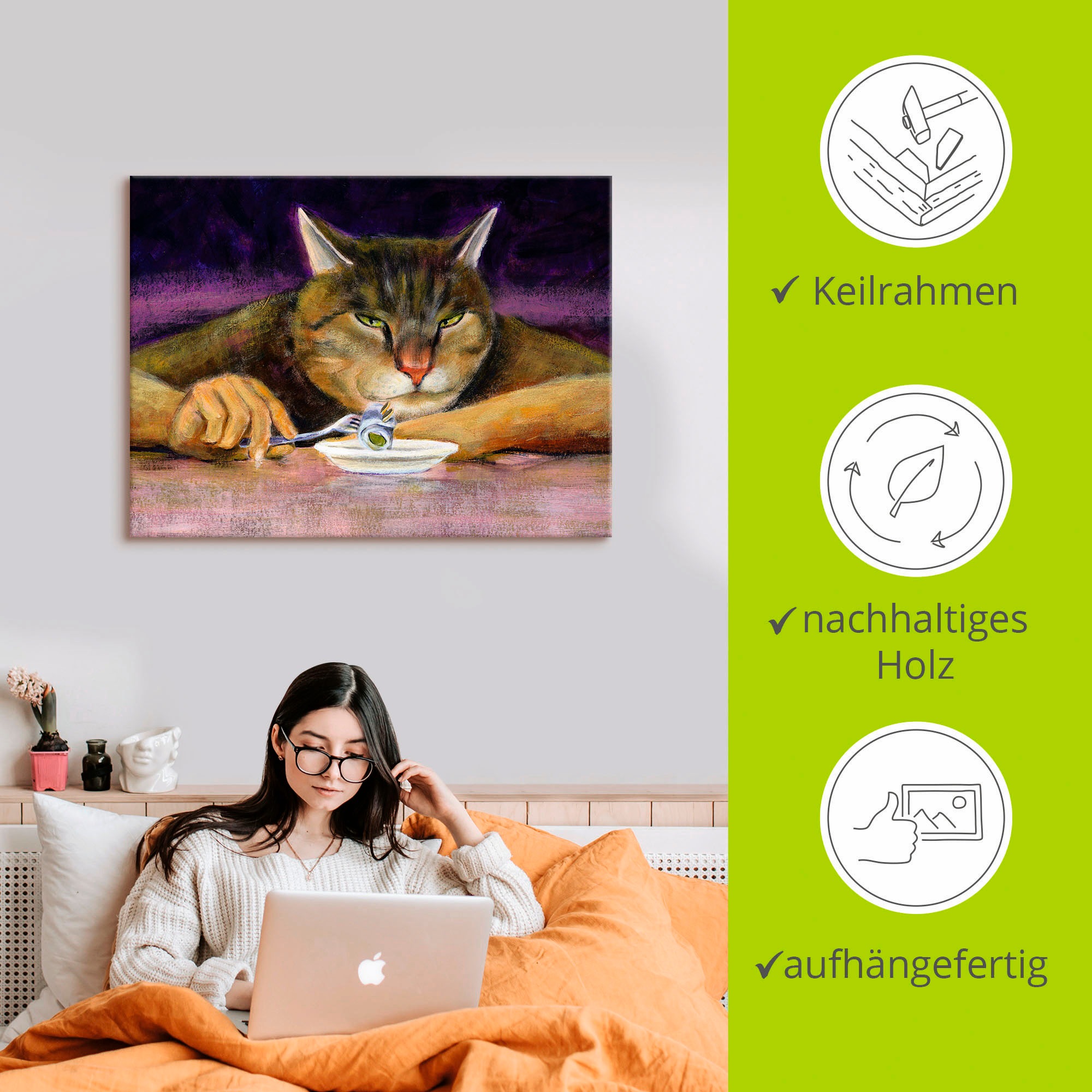 Artland Wandbild »Katzenjammer«, Haustiere, (1 St.), als Leinwandbild, Poster in verschied. Größen
