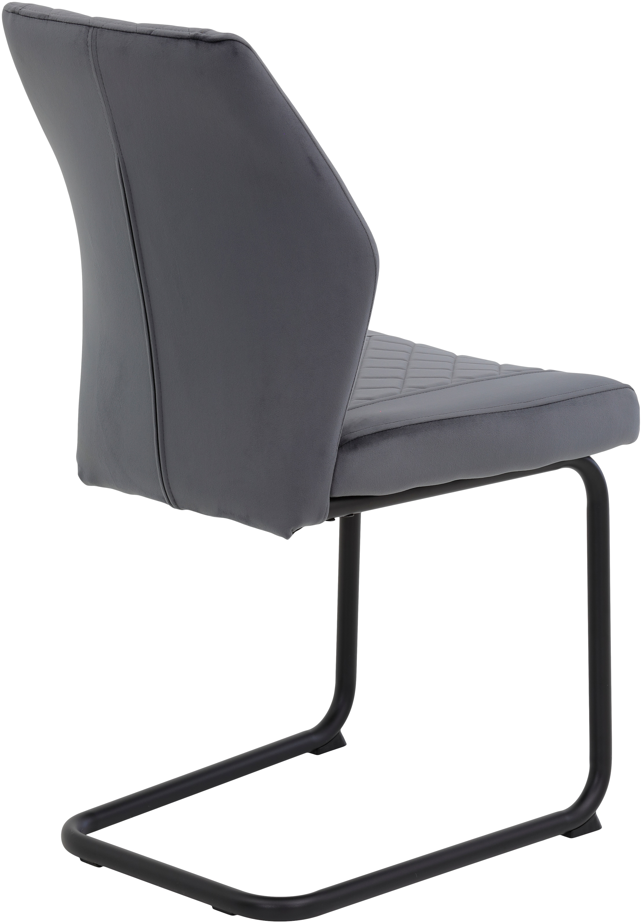 HELA Freischwinger »Freischwinger DALLAS 140kg belastbar, mit Rautensteppung«, (Set), 2 St., Samtvelours VELVET, Esszimmerstuhl, Rücken und Sitz ergonomisch gepolstert