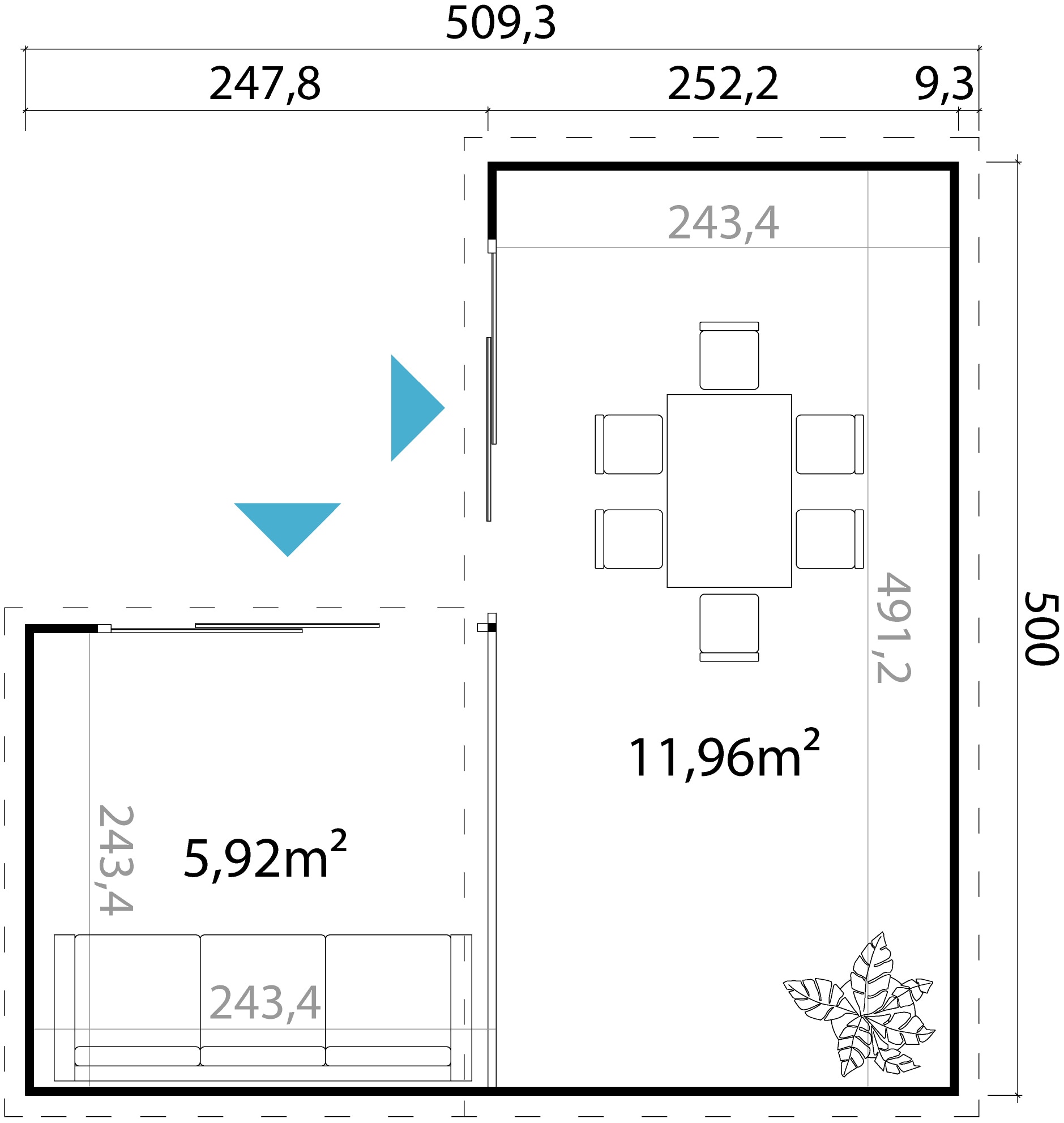 LASITA MAJA Gartenhaus »DOMEO 6 CARBONGRAU/ANTHRAZIT«, (Set), Fundamentmass 5000 x 5000, Carbongrau