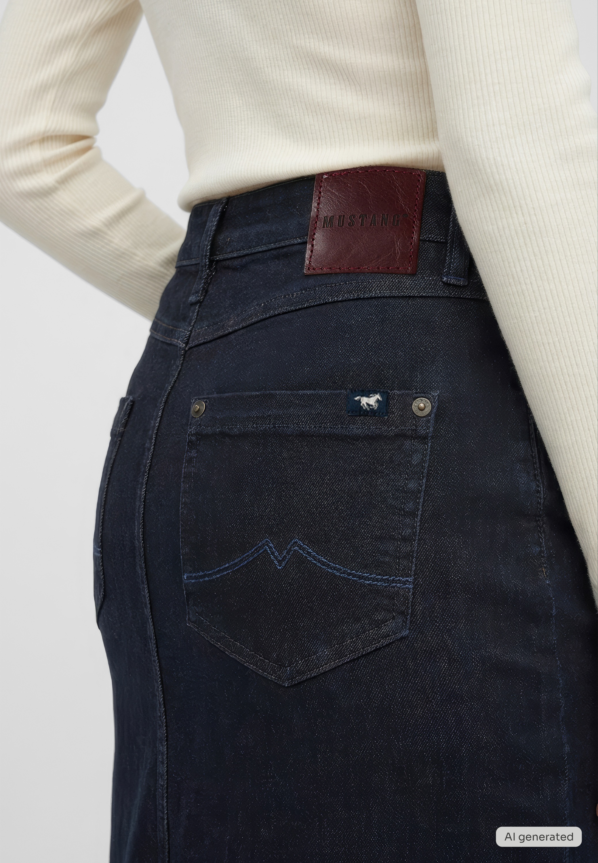 MUSTANG Maxirock »Damen Style Eureka Denim Skirt«