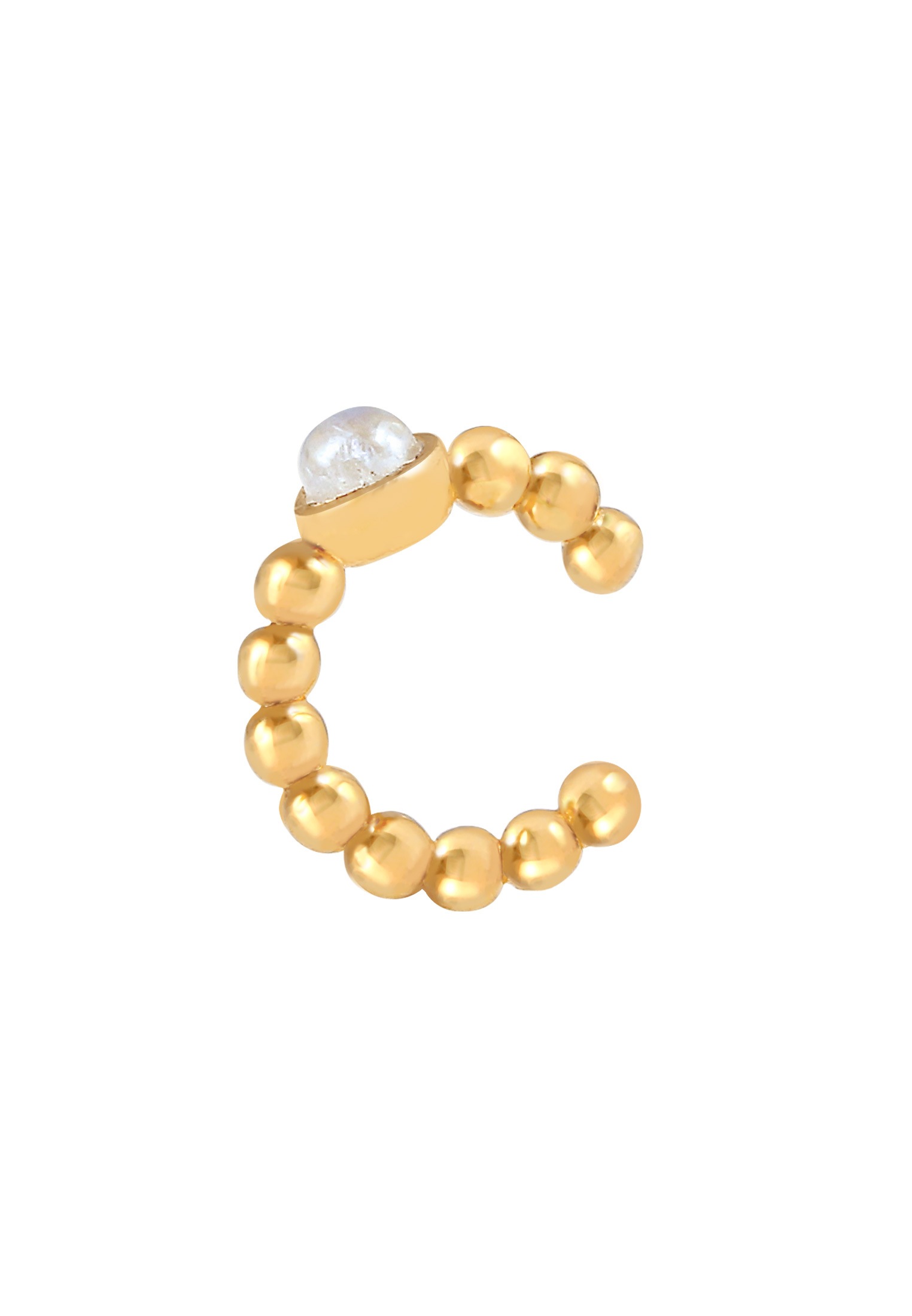 Elli Ohrklemme »Ohrringe Single Earcuff Ohrklemme Mondstein 925 Silber«