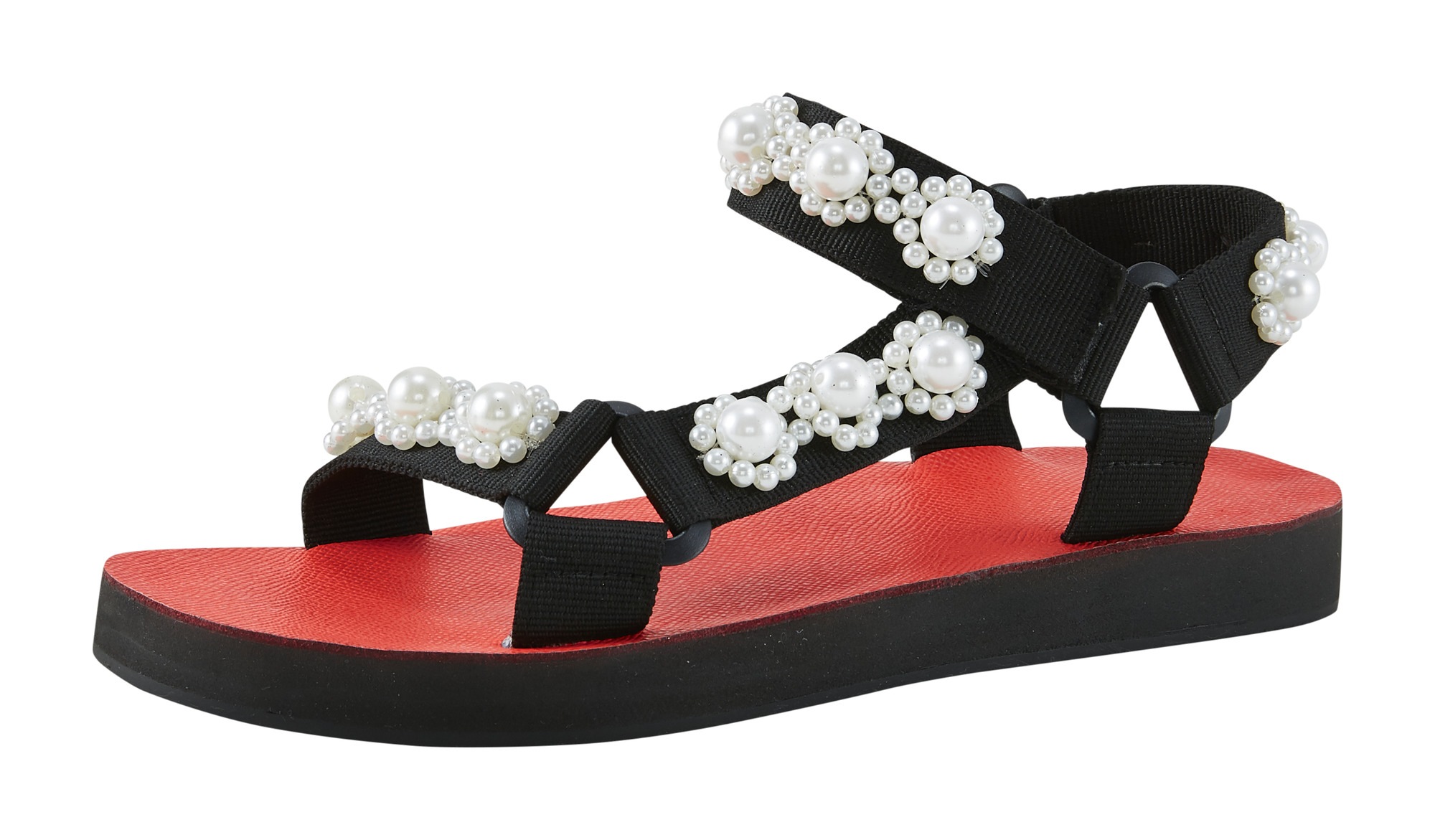 Sandalette mit Perlenbesatz