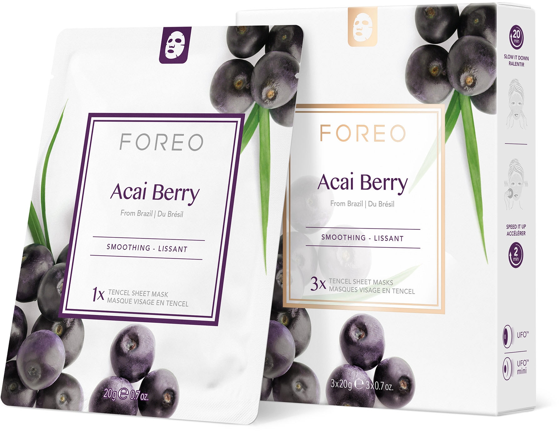 FOREO Gesichtsmaske »Farm To Face Collection Sheet Masks Acai Berry«, (3 tlg.)