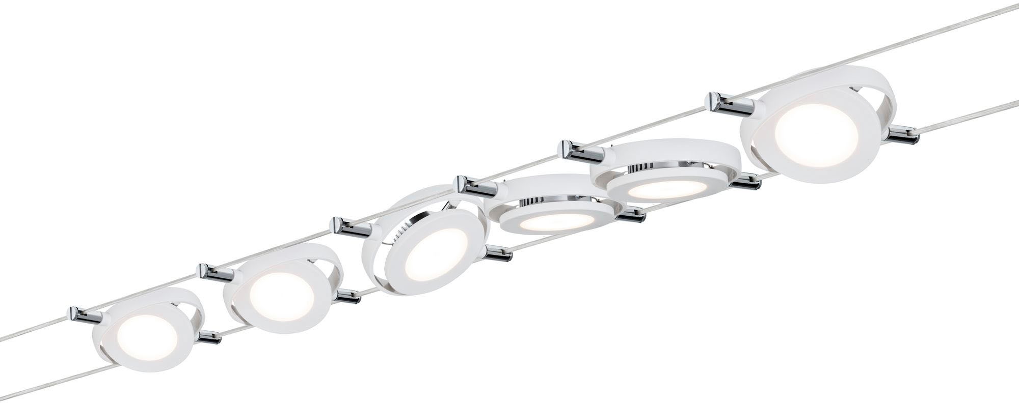 Paulmann LED Deckenleuchte 1 Stk. Warmweiß Wohnzimmerlampe LED 6x4W RoundMac 230V/12V DC Weiß matt in weiß