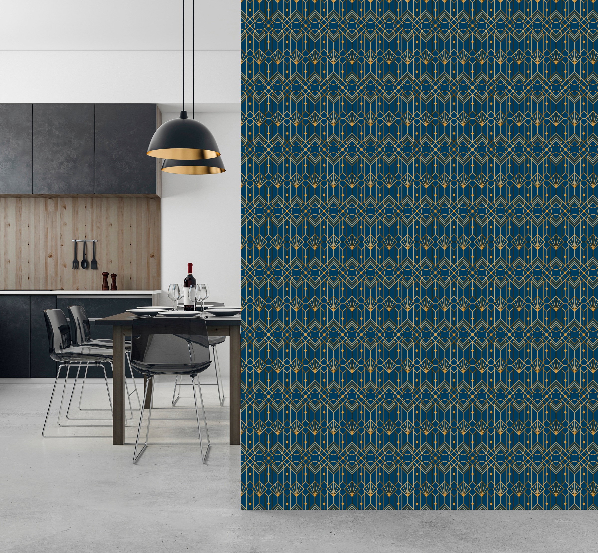 queence Vinyltapete »Kirsten« Farbverlauf | abstrakt | bedruckt | gemustert glatt 90x250cm, selbstklebend, kinderleichte Anbringung, , Sticker