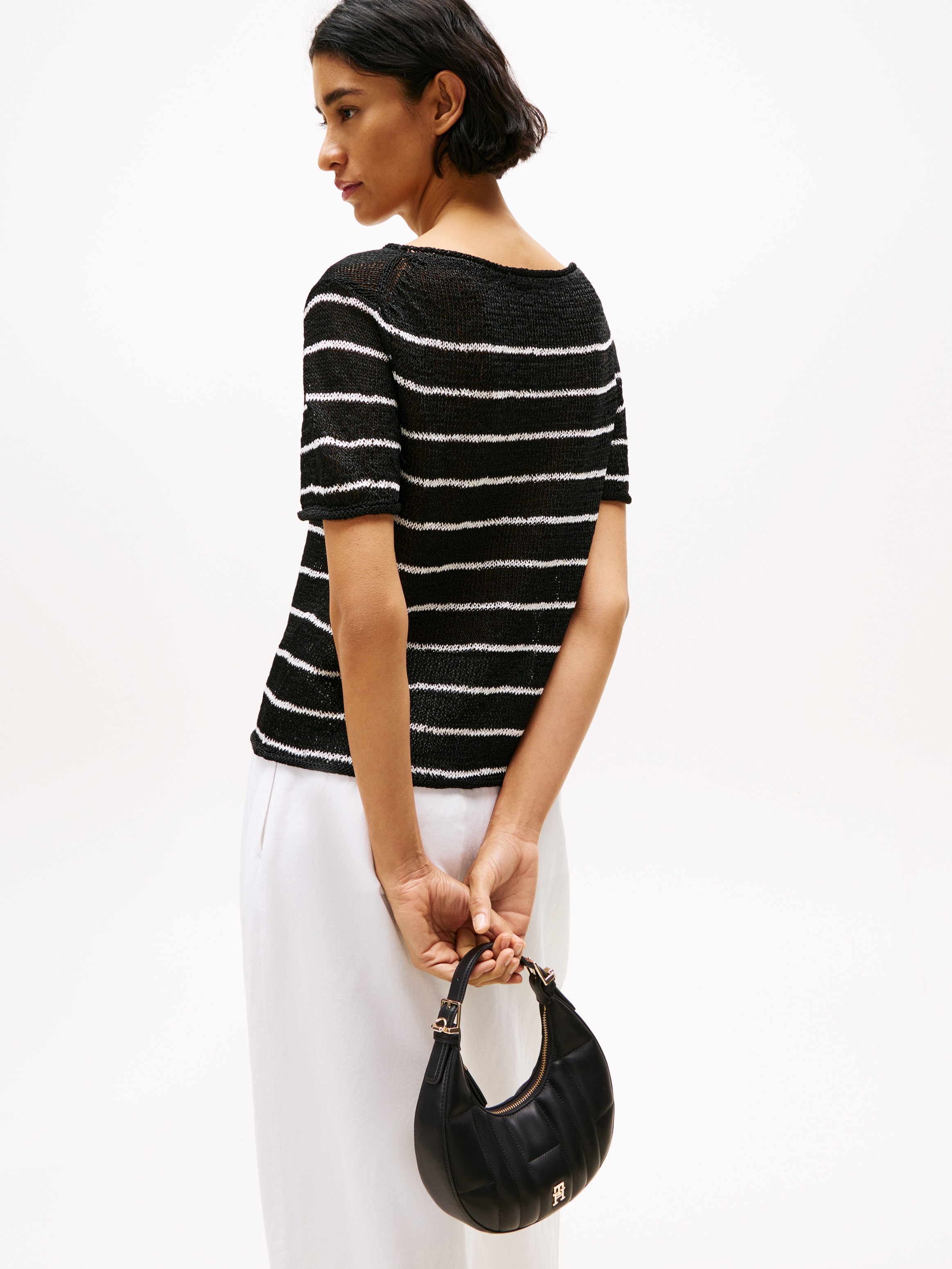Tommy Hilfiger Schultertasche »TH FEMININE MOON CROSSOVER«, Damen Umhängetasche, Hobo, mit TH-Schmuckelement