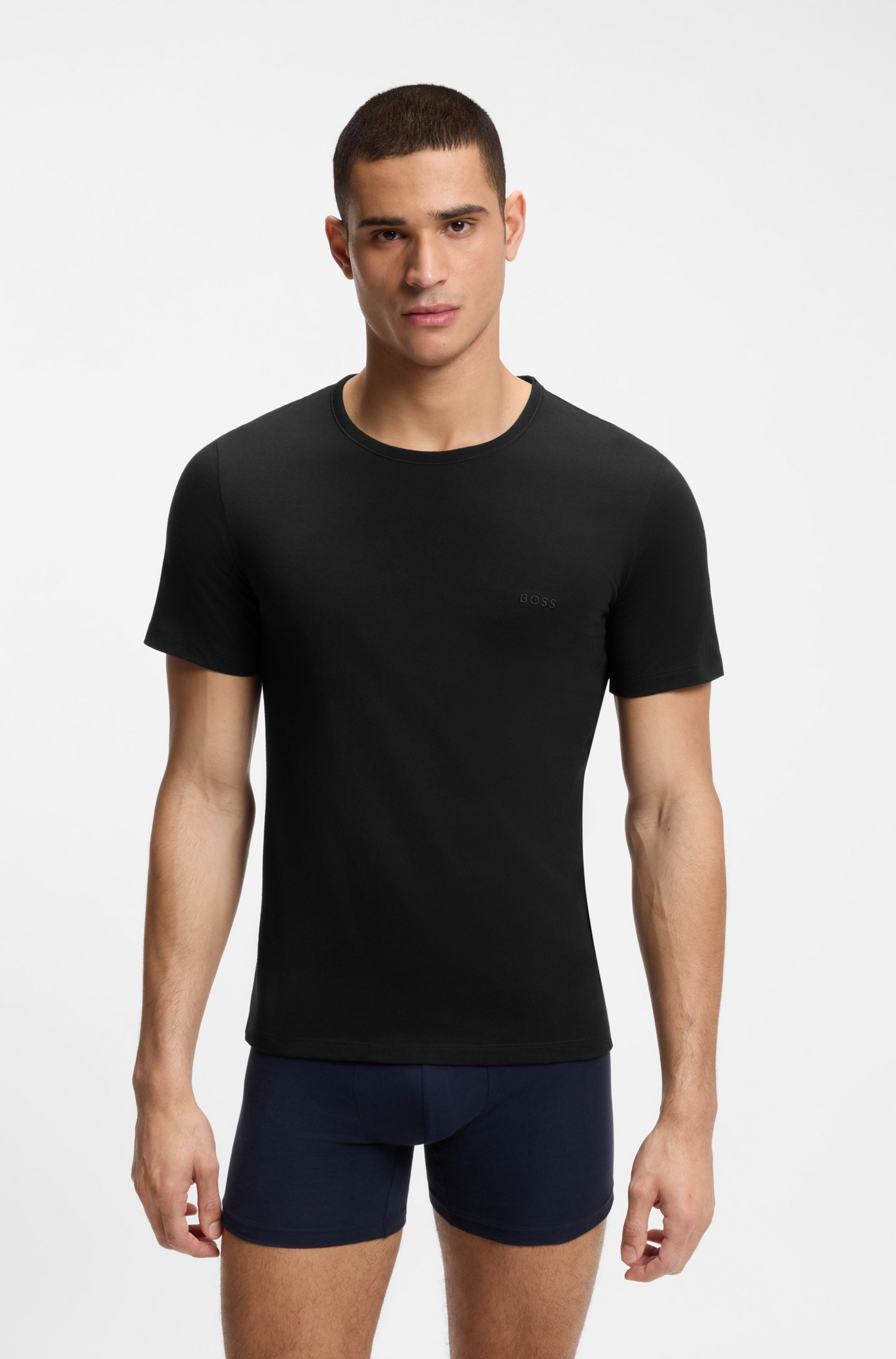 BOSS T-Shirt »Rundhals BOSS ONE« Packung, 3er-Pack, 3 Stk. mit dezentem BOSS Logo-Print