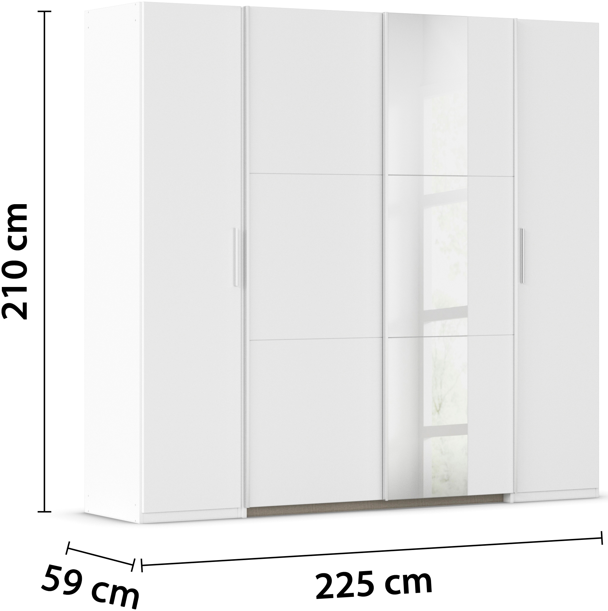 rauch Schwebetürenschrank »Kleiderschrank Drehtürenschrank Schrank Garderobe KRONACH« in 3 Ausstattungen BASIC/CLASSIC/PREMIUM, Breiten 225/268/311/354 cm,  Kombischrank optional mit 1 oder 2 Spiegel viele Böden MADE IN GERMANY