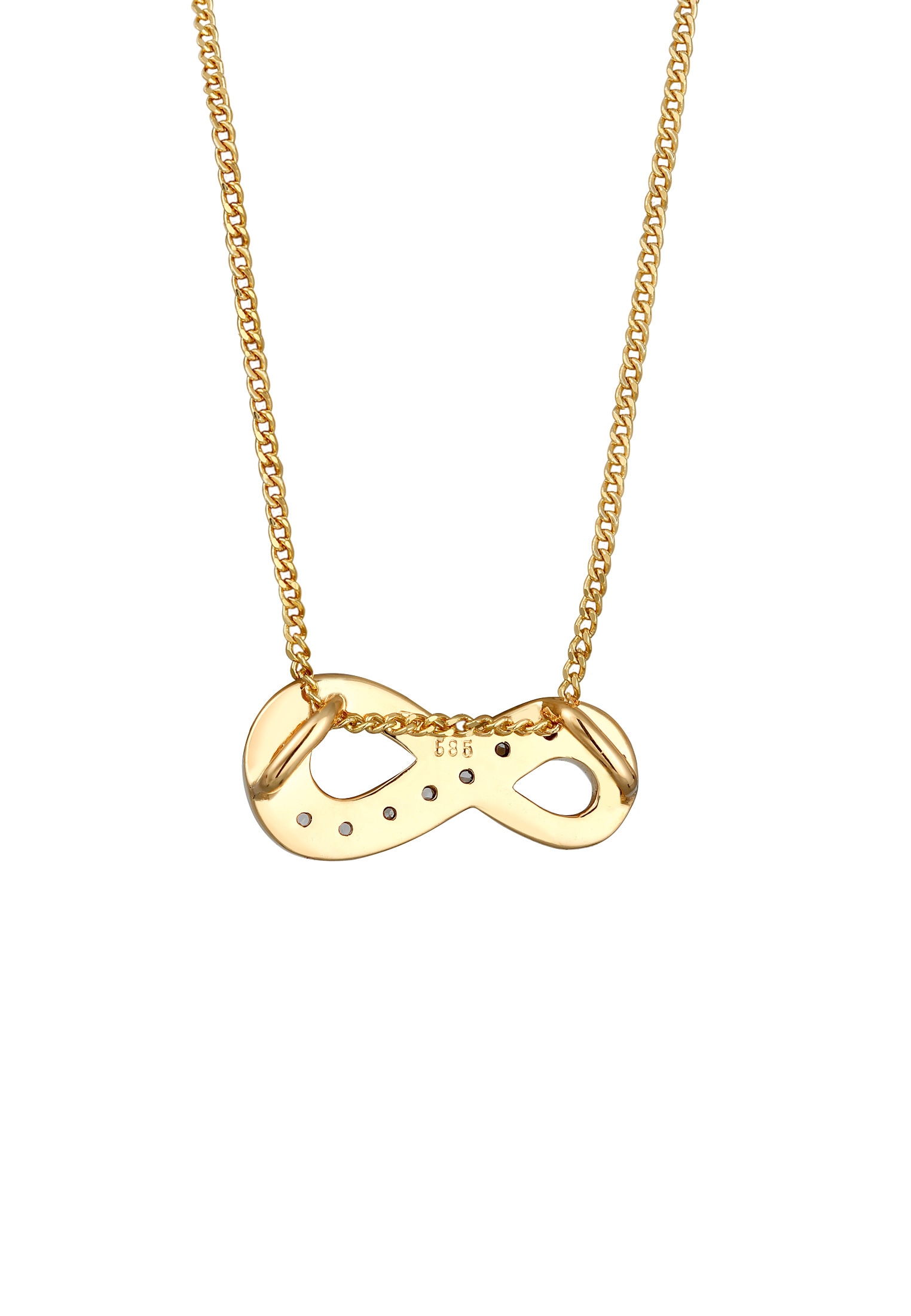 Elli Premium Silberkette »Halskette Infinity Unendlich Liebe Topas 585 Gelbgold«