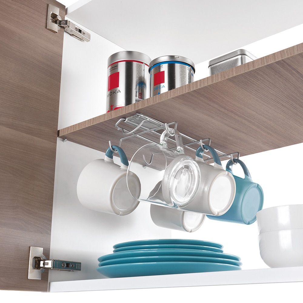 Metaltex Deckenhaken »Slide-Mugs«, Polytherm®Beschichtung, ausziehbar, für bis zu 6 Tassen oder Becher