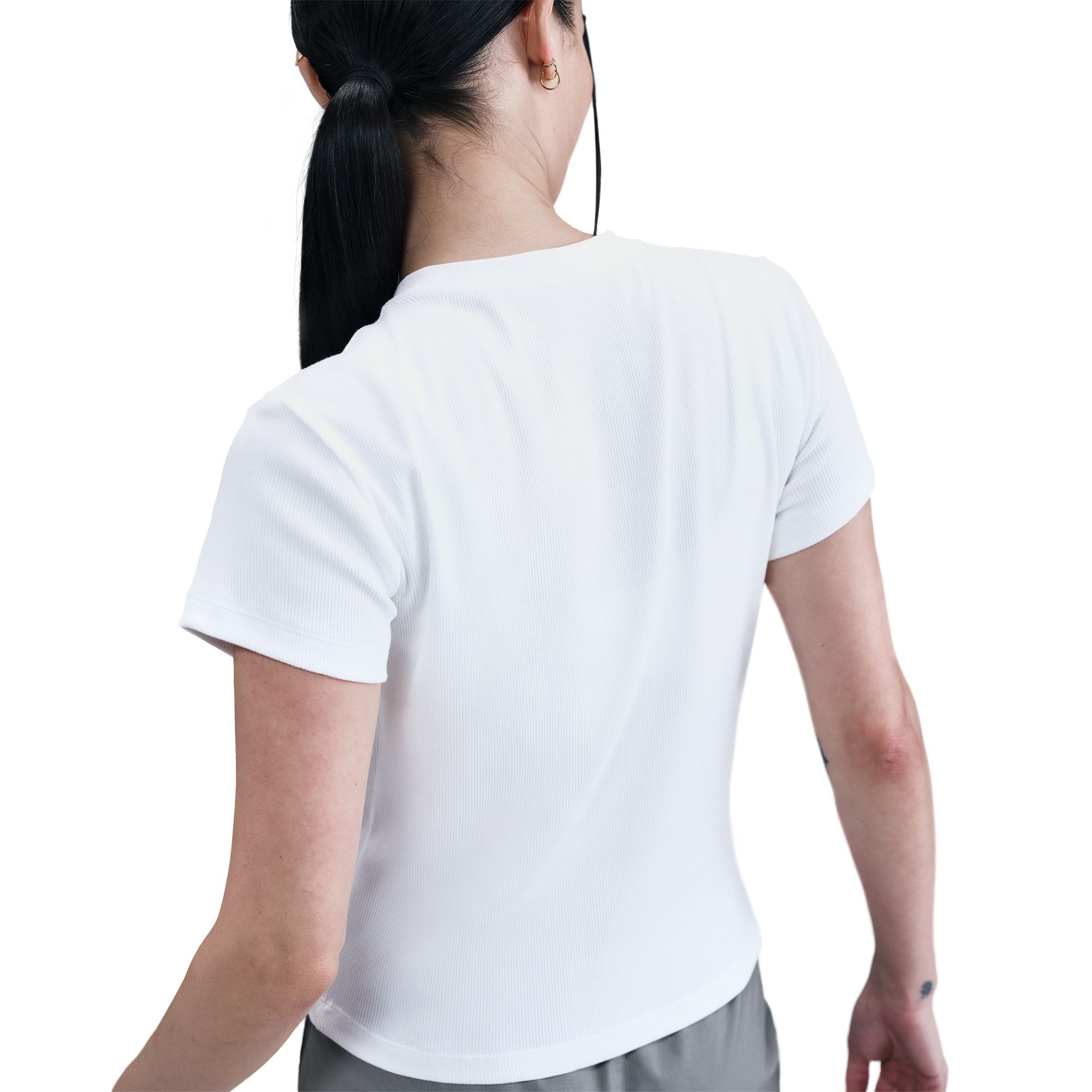 Nike Sportswear T-Shirt »Nike Sportswear Women's Tight Ribbed Short-Sleeve T-Shirt« mit Rundhalsausschnitt, kragenlos, Kurzarm, aus Feinripp-Material