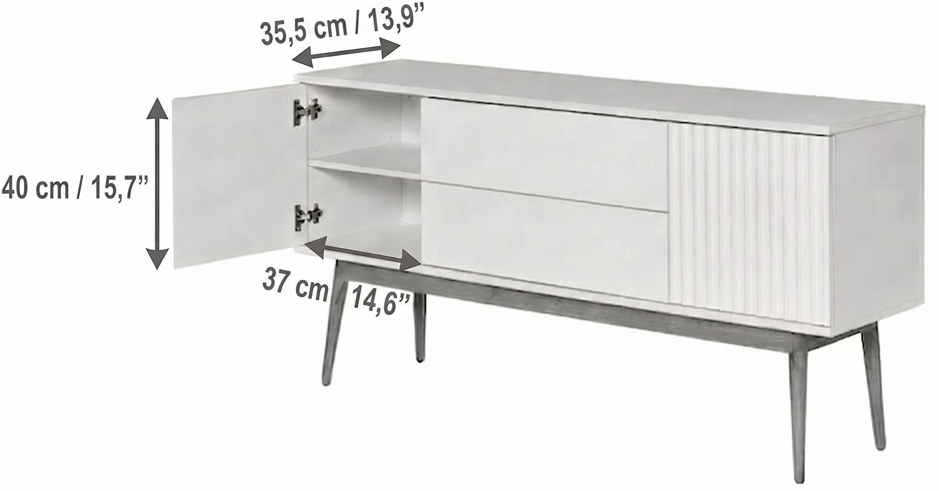 Jahnke Sideboard »GRACE SB 150« Sideboard, 2 Türen & 2 Schubladen, Skandi-Design, Breite: 150 cm