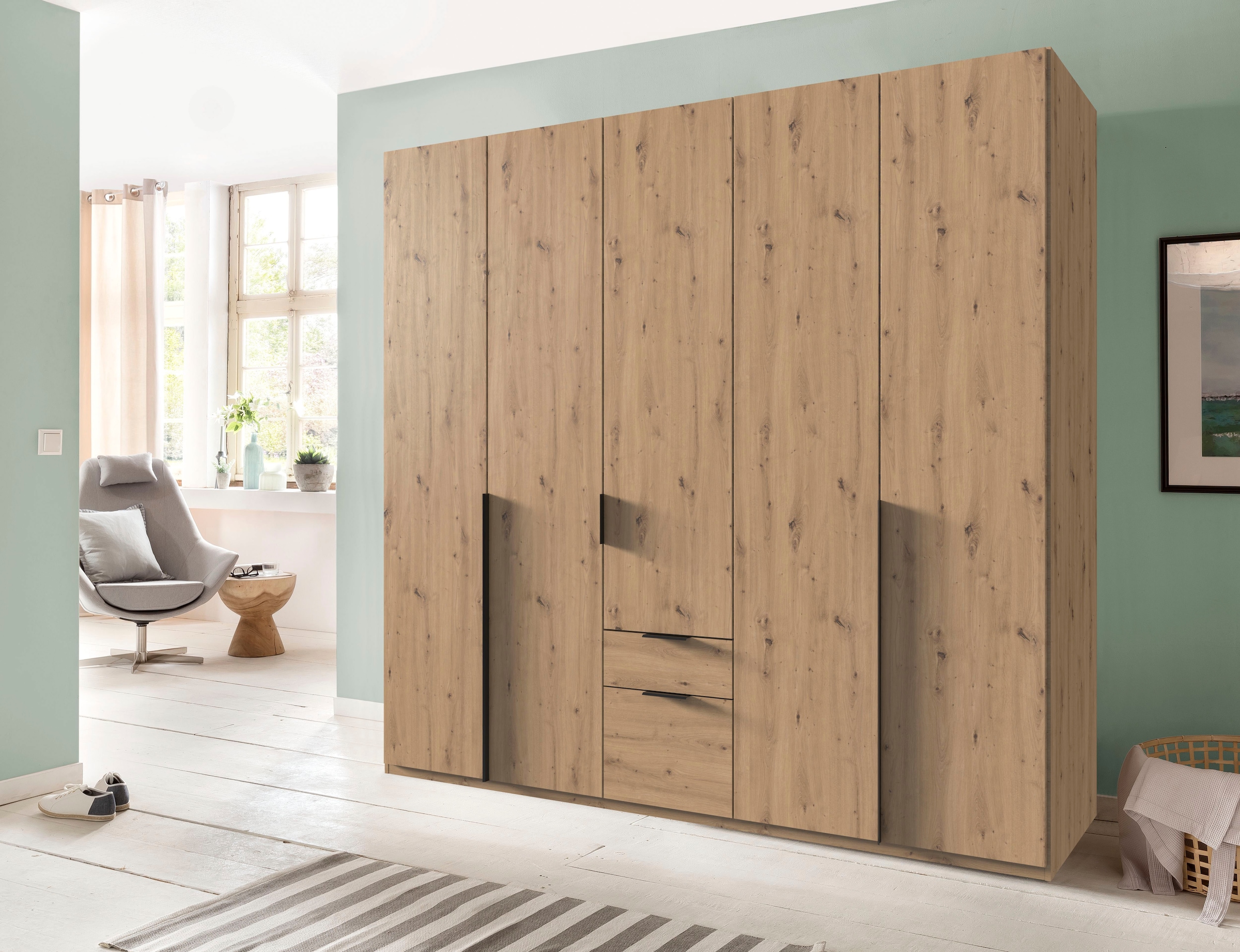 Wimex Drehtürenschrank »Mugano« mit langen oder kurzen Griffen aus Metall,  in vielen Breiten, 208 oder 236 cm hoch, Made in Germany