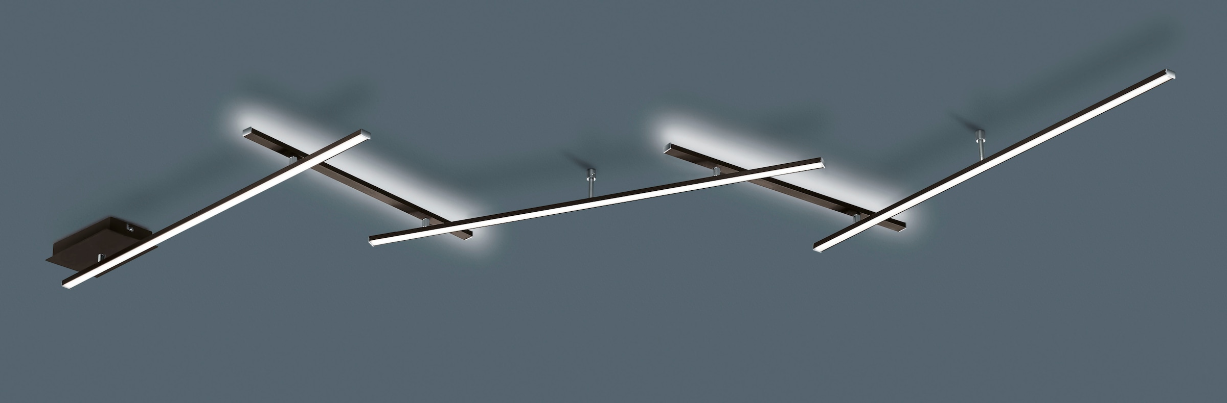 TRIO Leuchten LED Deckenleuchte »INDIRA, dimmbare Deckenlampe mit 25W warmweißer LED 3000K, 3000 Lumen« LED-Board 1 Stk. Warmweiß Switch Dimmer, max. Breite 245cm LED Arme schwenkbar, indirektes Licht