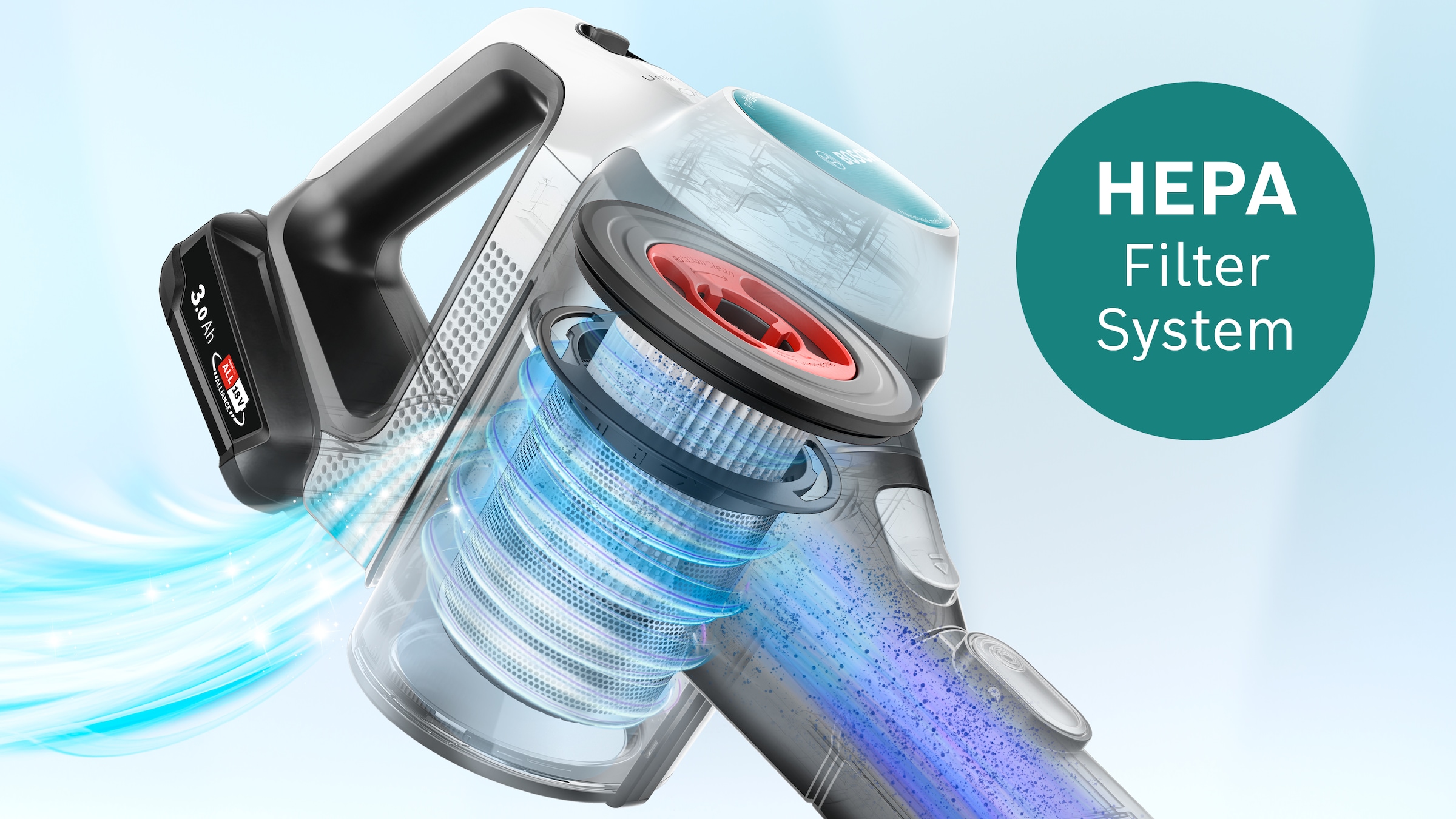 BOSCH Akku-Stielstaubsauger »Unlimited 7 ProHygienic Aqua BKS71HYG4, 2in1 Saugen & Wischen« Knickrohr, Hygiene-Filter, 10 J. Motorgarantie, Mini-Turbo-Düse, weiß