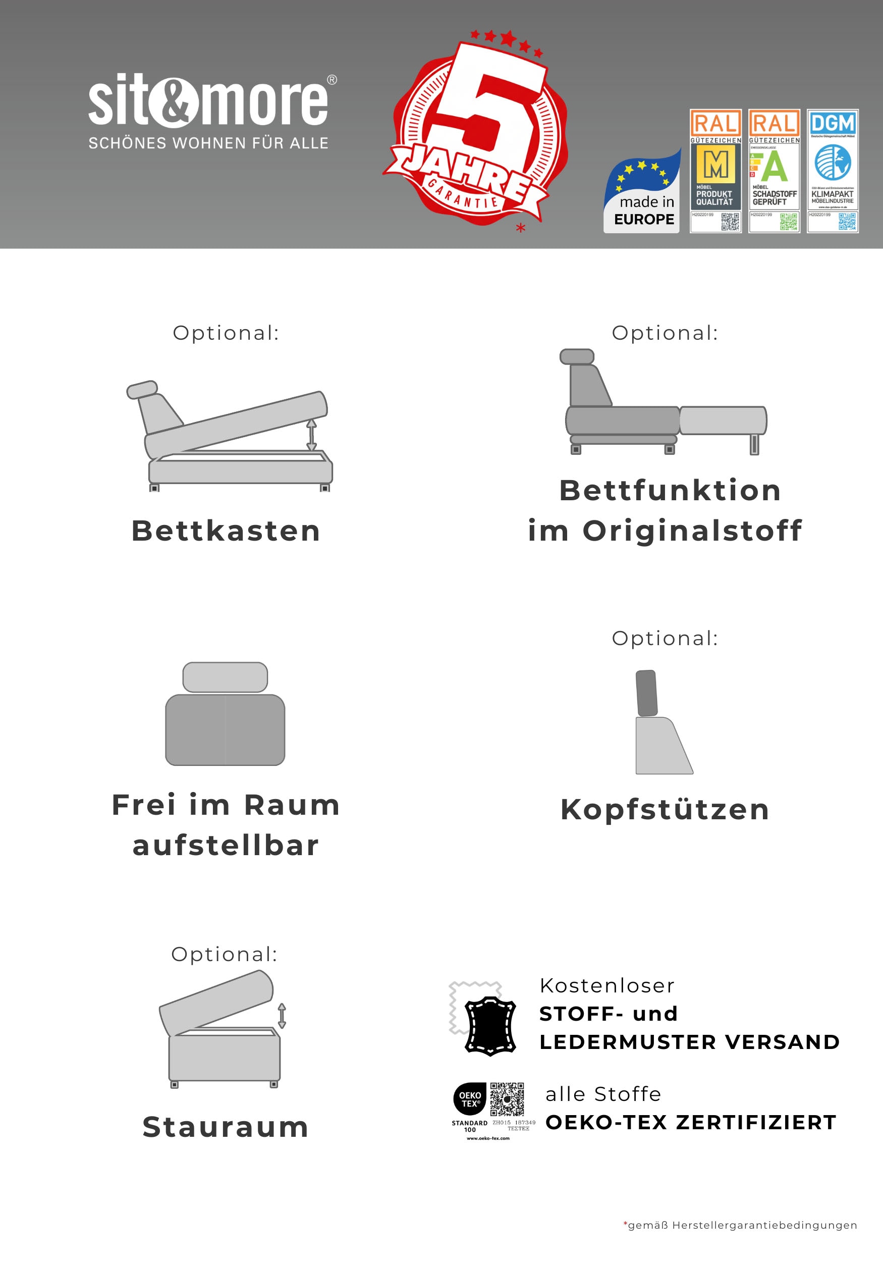 OTTO home Kopfstütze »Costello, B: 48 cm« Set: 2 Stück, passend zur Serie