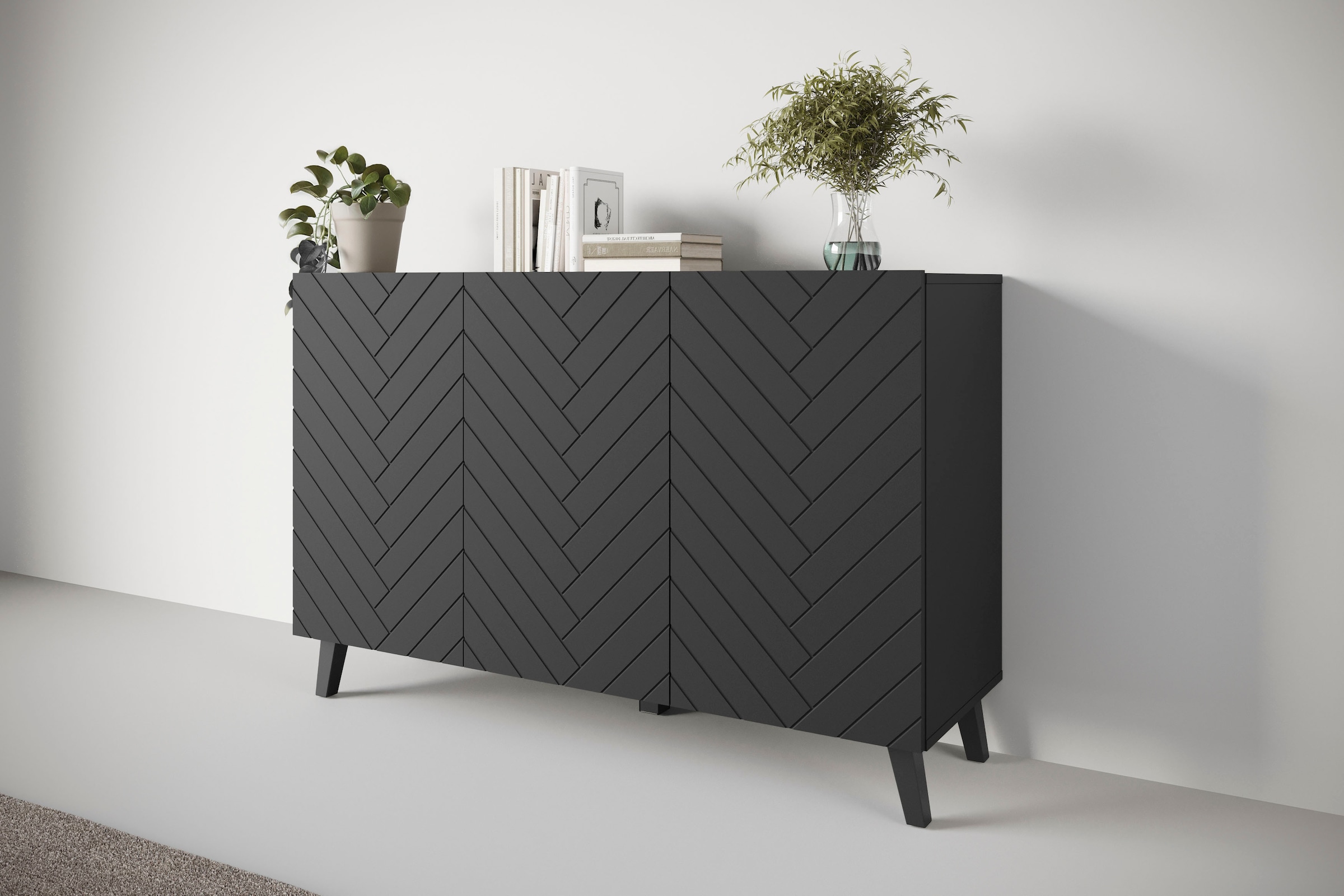 INOSIGN Sideboard »PHUKET«, (1 St.), Modernes Sideboard mit 6 Fächern, Breite 120 cm