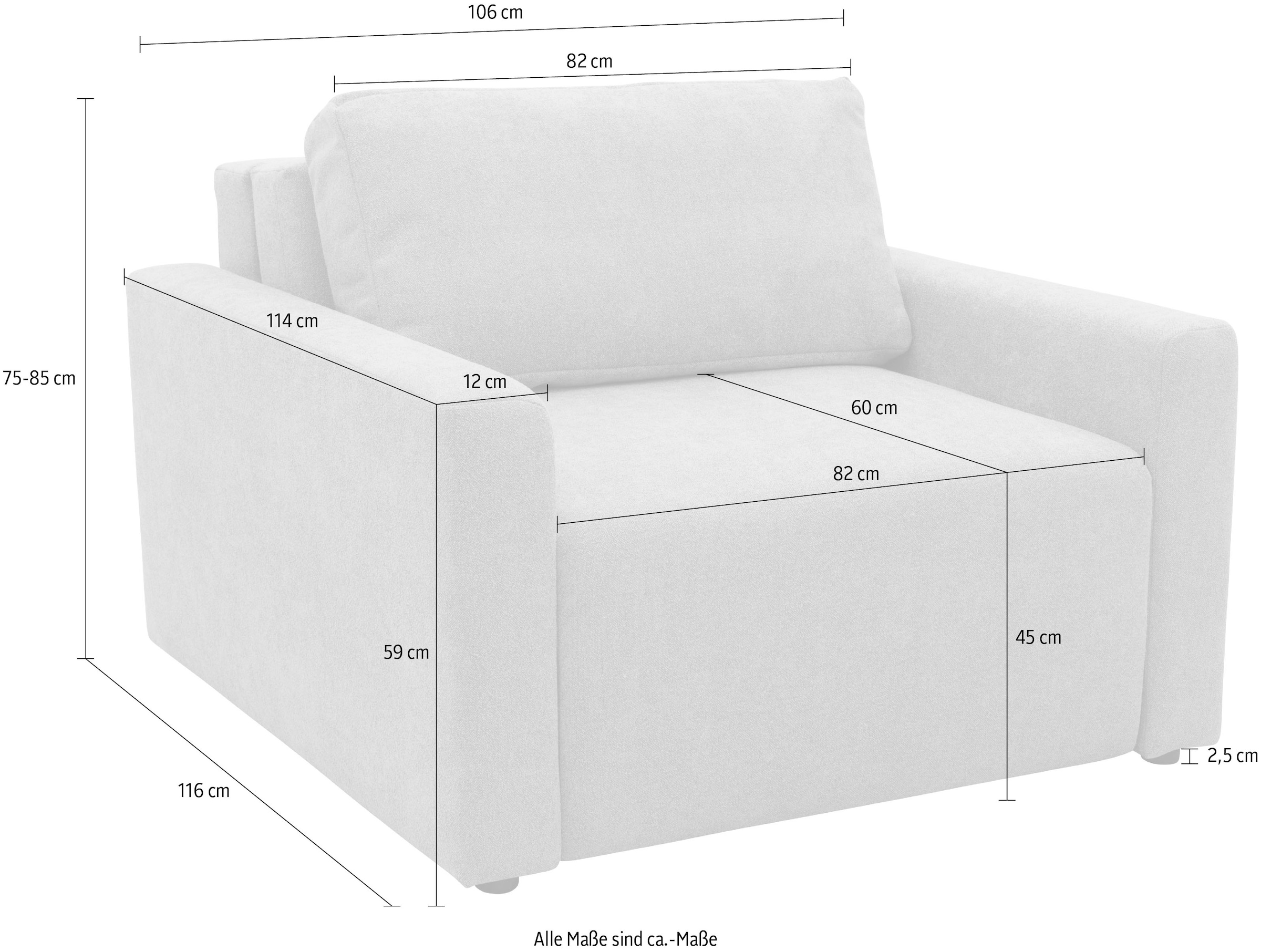DOMO collection Sessel »700029 ausklappbar zur Schlaffunktion, mit Rückenkissen«