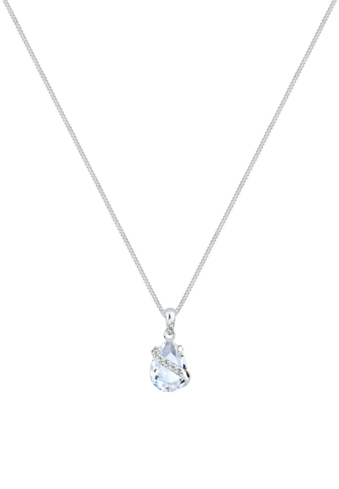 Elli Silberkette »Halskette Tropfen Weiß 925 Sterling Silber, mit Kristallen von Swarovski®«