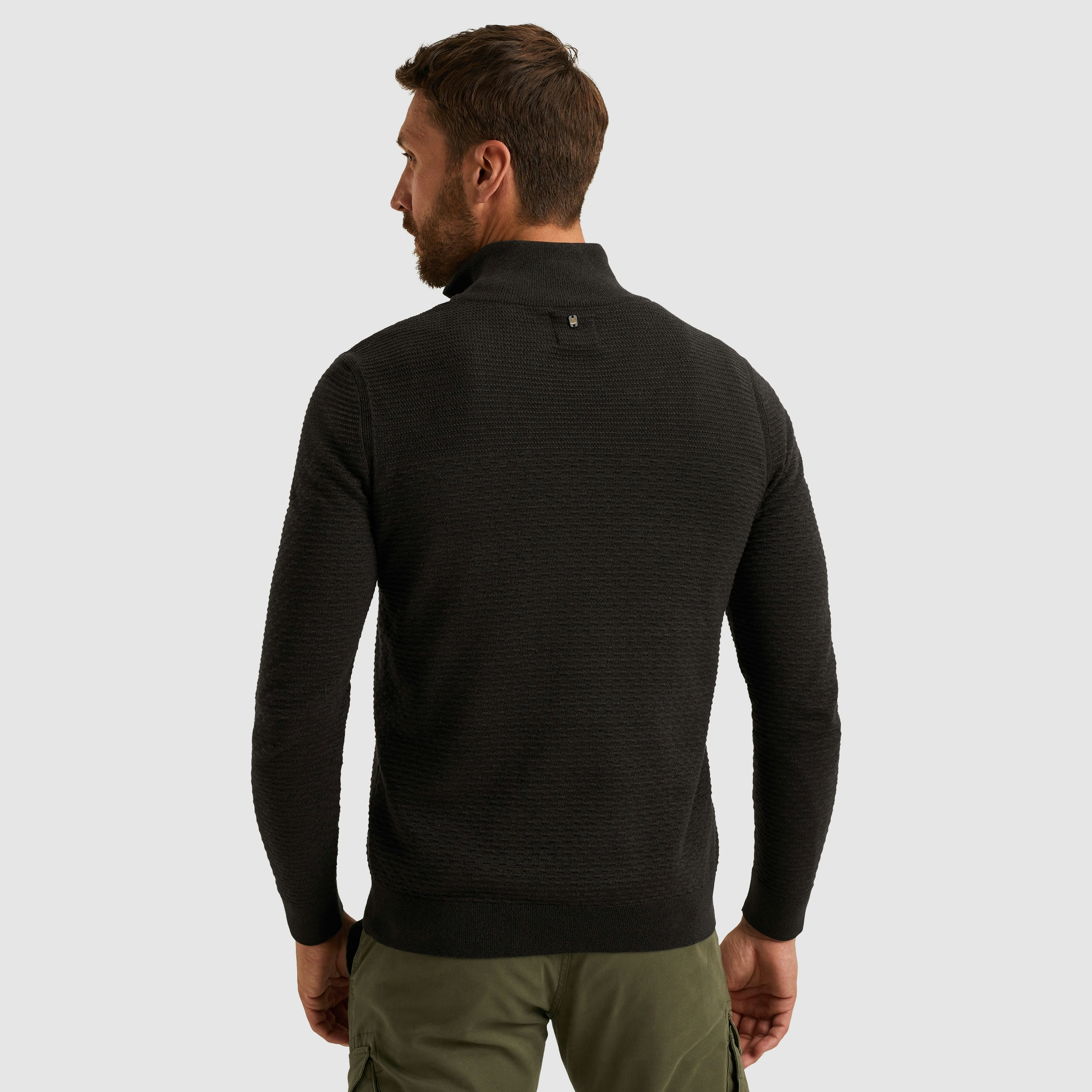PME LEGEND Troyer mit Struktur-Muster und Logo-Badge