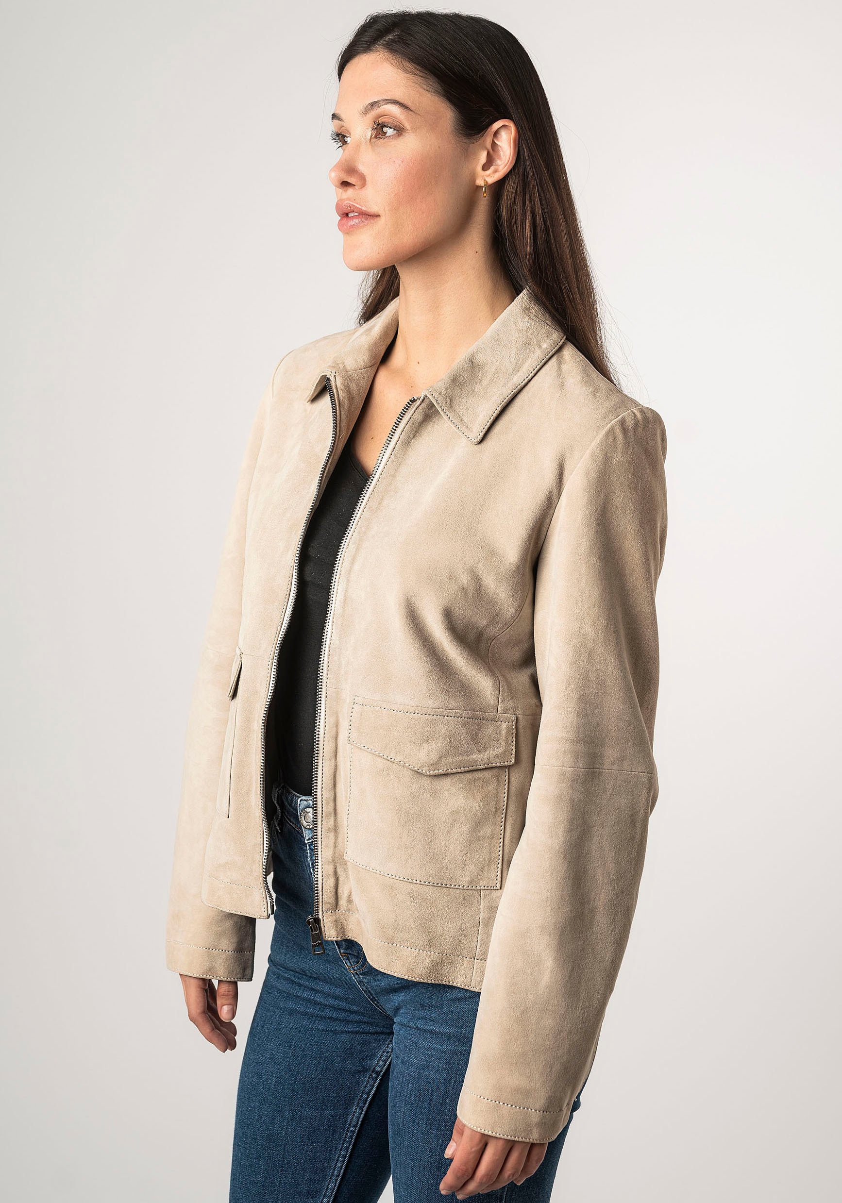 Mauritius Lederjacke »MWYaima«, mit Hemdkragen, aufgesetzten Taschen
