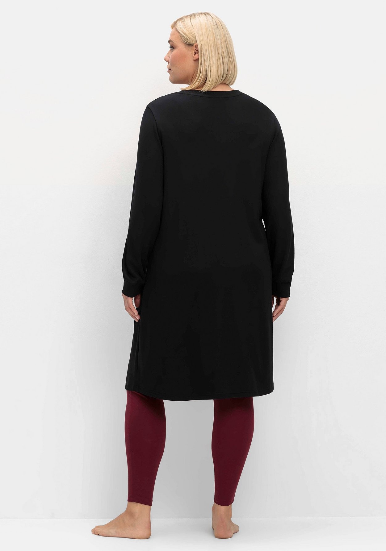 Sheego Sweatkleid »Sweatkleid in leichter A-Linie, mit Kängurutasche«