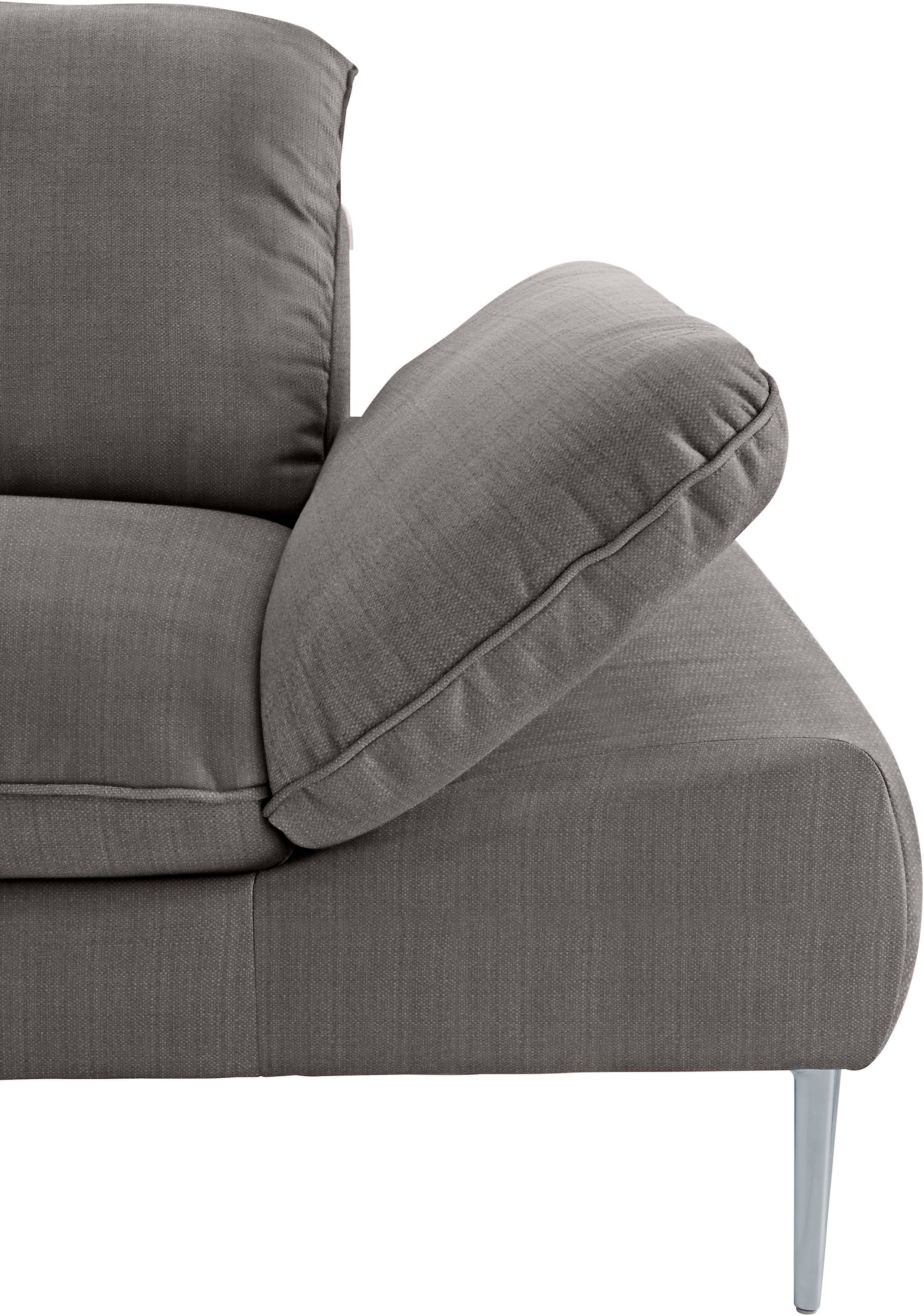 W.SCHILLIG Ecksofa »enjoy&MORE, Designsofa, bequem, zeitlos und elegant, L-Form«, mit Sitztiefenverstellung, Füße silber matt, Breite 340 cm