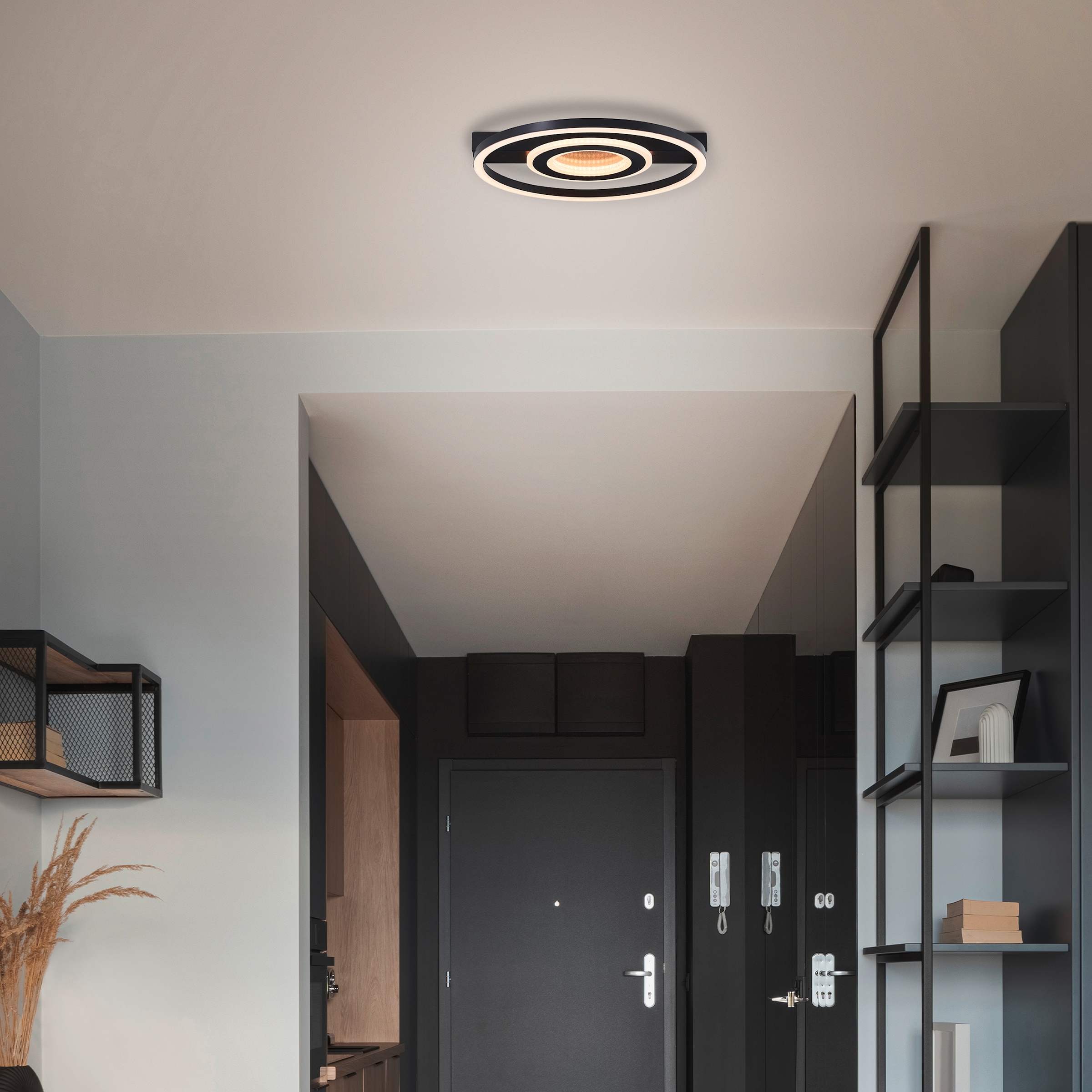 BreLight LED Deckenleuchte »Queens«, 37 x 37 cm, 2400 lm, 3000 K, Glitzereffekt, schwarz