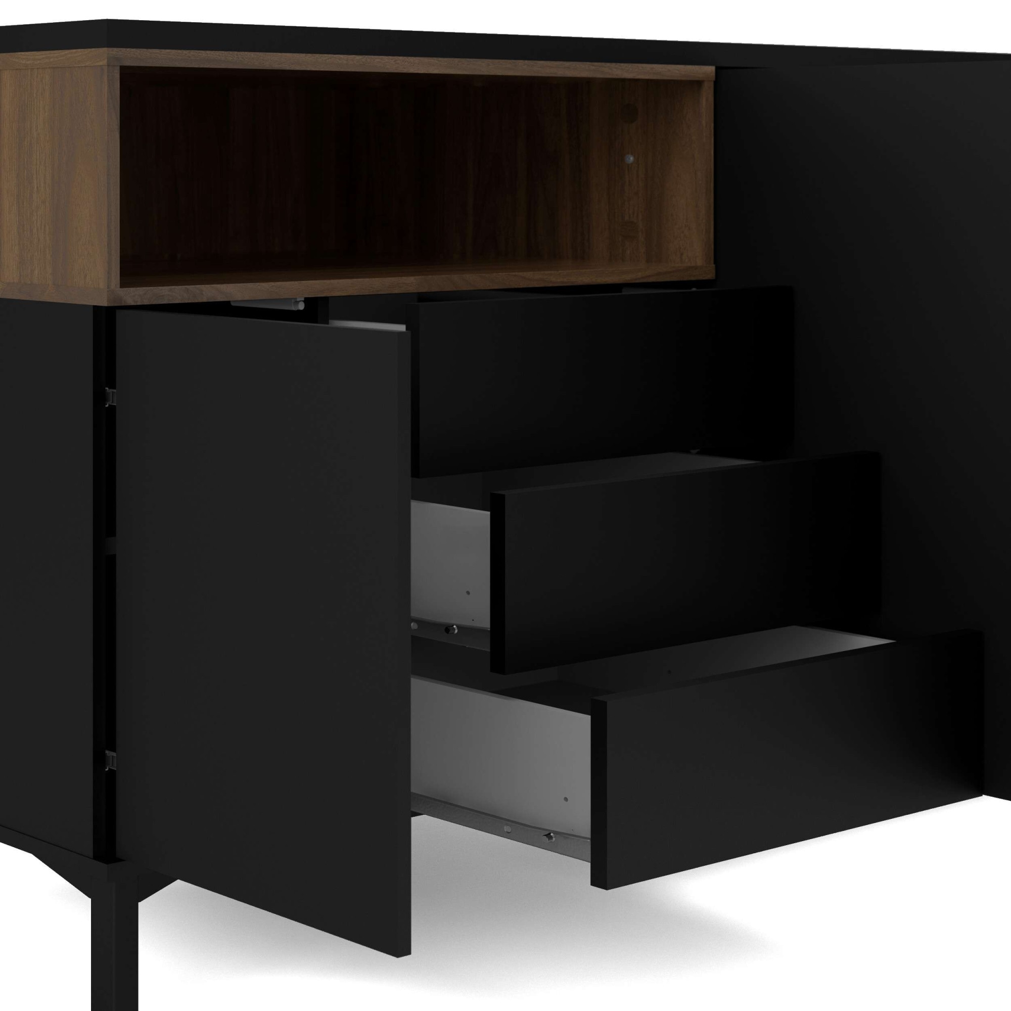 INOSIGN Sideboard »Roommers, Anrichte, Kommode, Stauraum, modern, praktisch«, 3 Schubladen, 2 Schränke, 1 offenes Fach, B: 176 cm, H: 90 cm