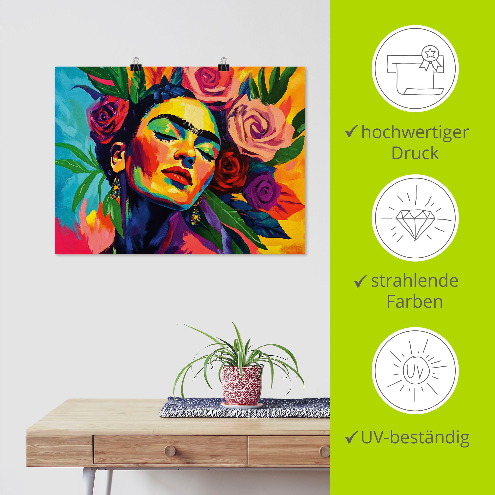 Artland Wandbild »Die florale Umarmung, Rosen Mädchen« Bilder von Frauen 1 Stk. tlg. als Alubild, Leinwandbild, Poster, Wandaufkleber in verschied. Größen